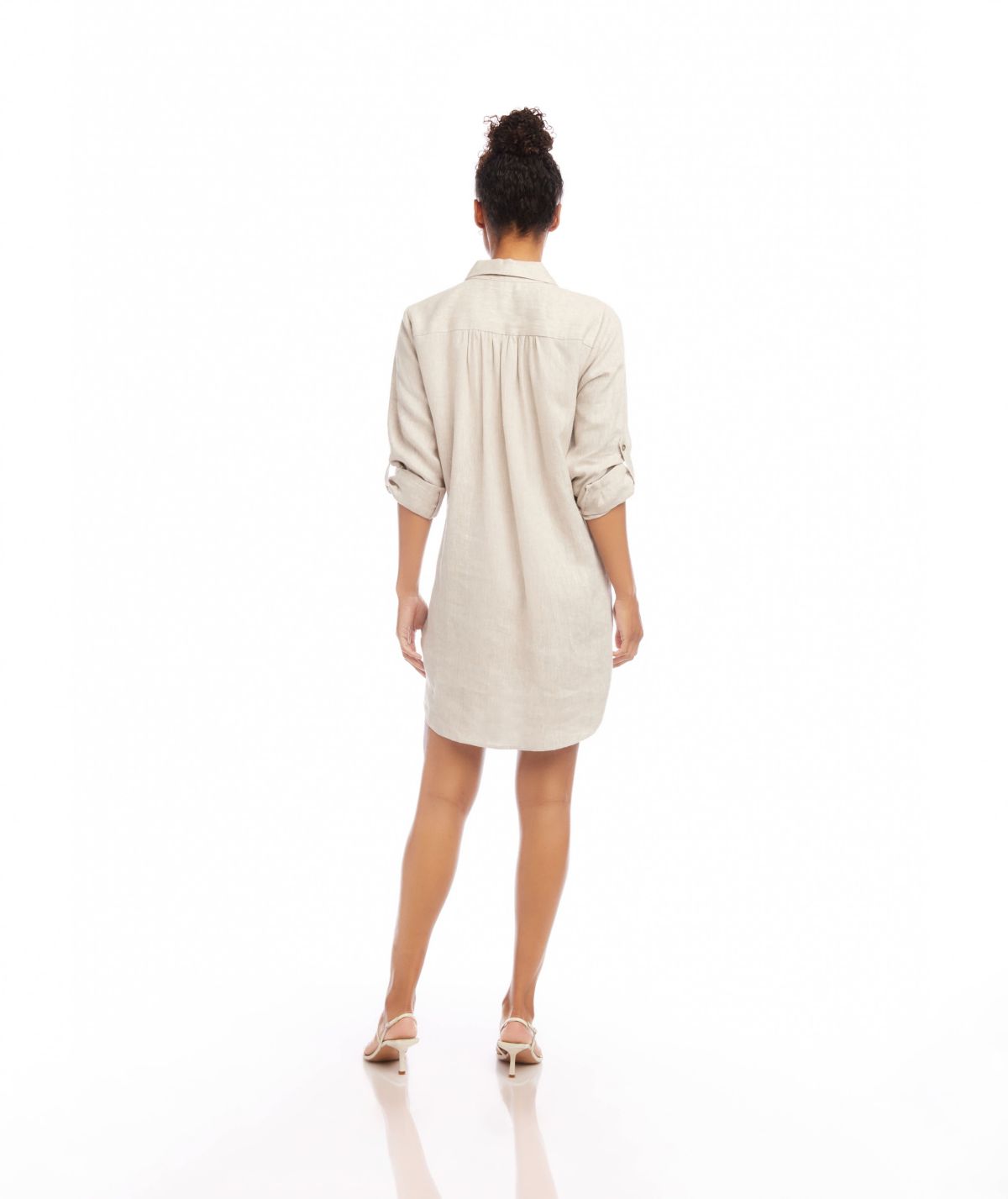 Roll Tab Linen Shirtdress