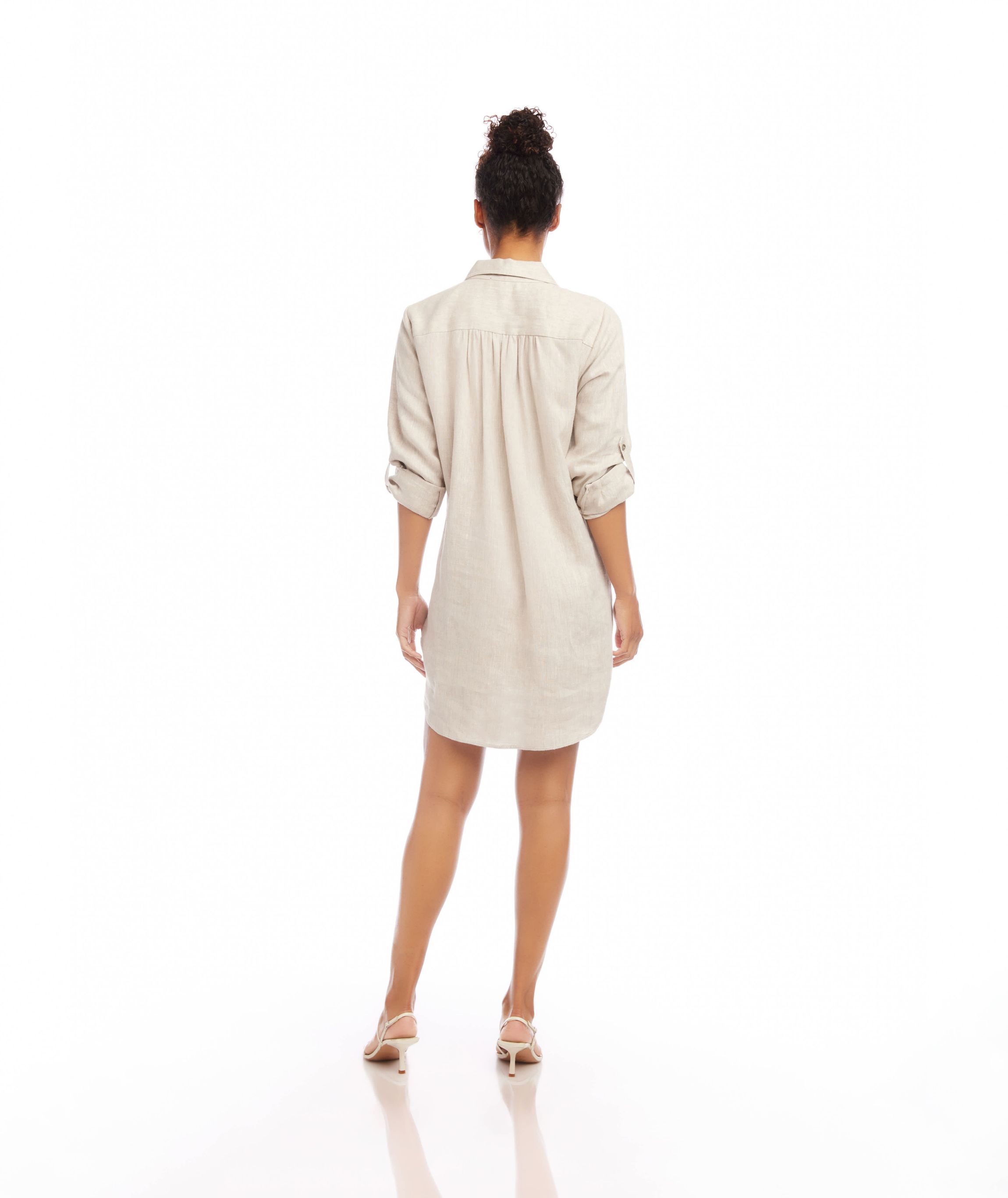 Roll Tab Linen Shirtdress
