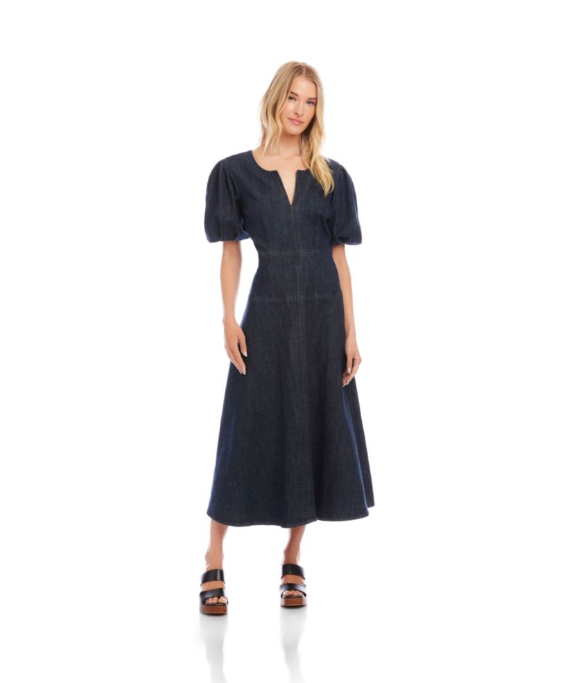 Puff Sleeve Tiered Shirtdress