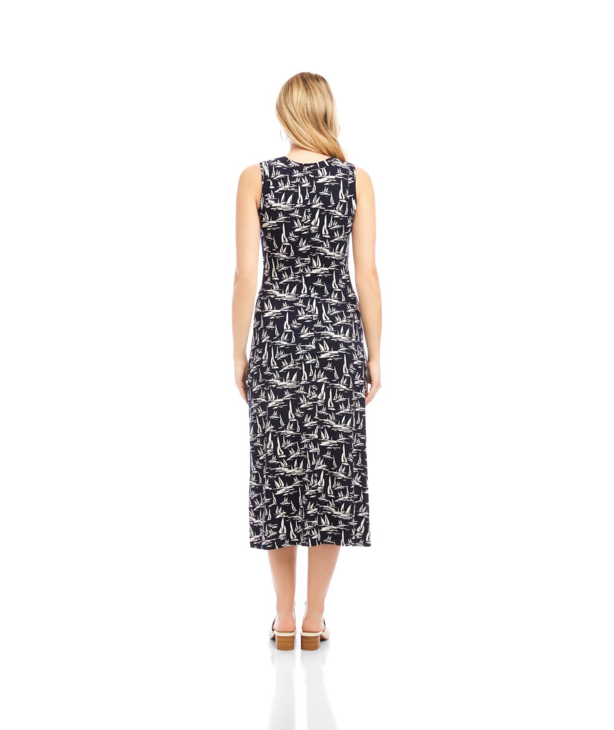 Sleeveless V-Neck Midi Dress