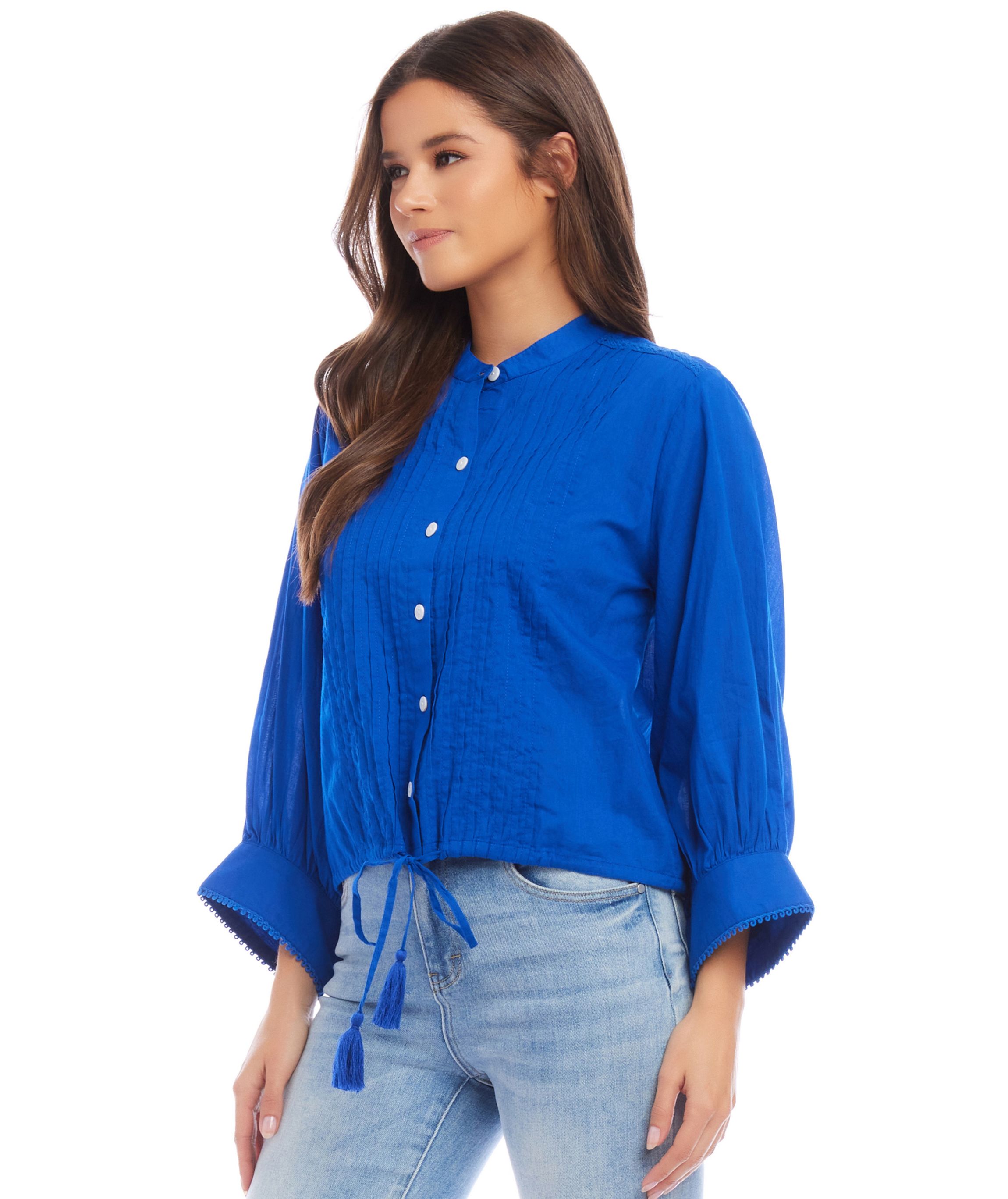 Lace Trim Drawstring Top