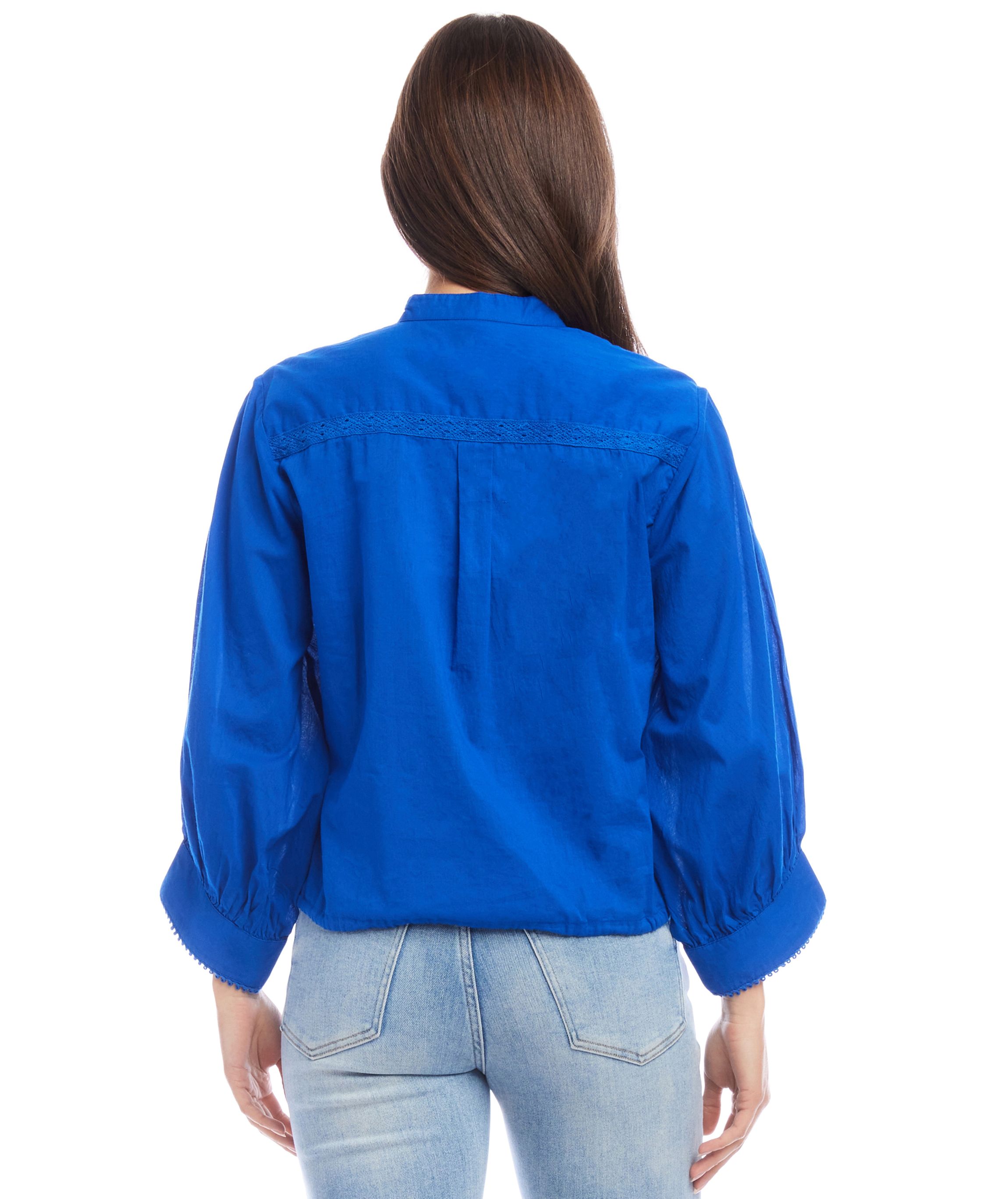 Lace Trim Drawstring Top