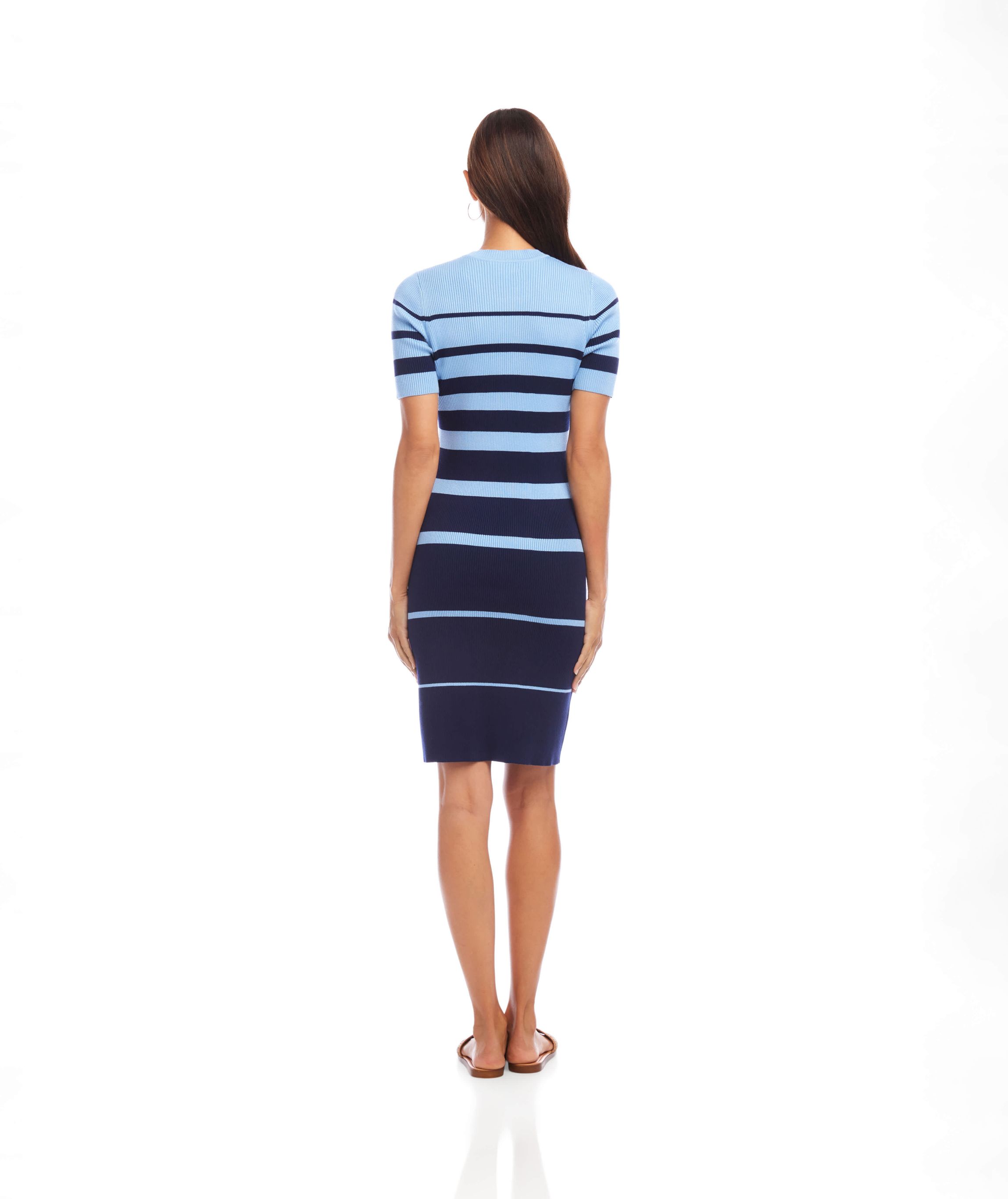 Stripe Ribbed Sweater Dress