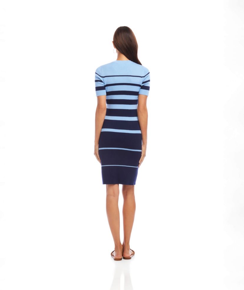 Stripe Ribbed Sweater Dress