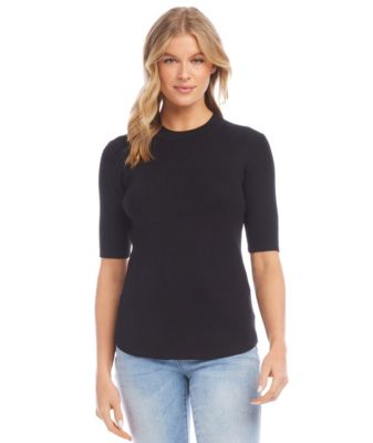 Short Sleeve Ribbed Sweater