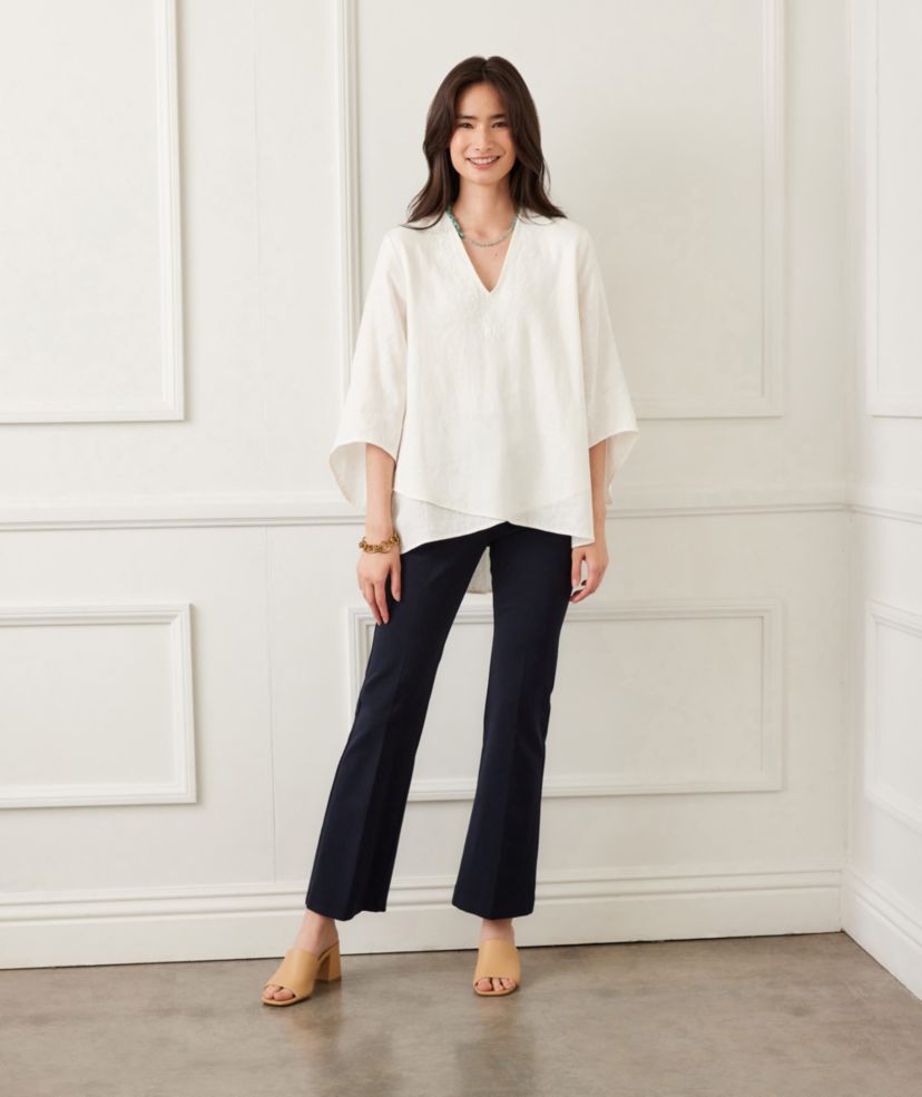 Bracelet Sleeve Embroidered Asymmetric Top