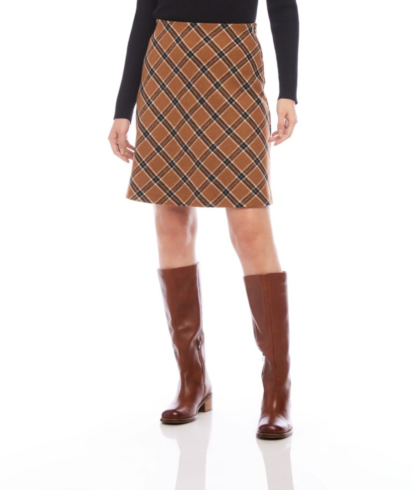 Bias Cut Plaid Skirt