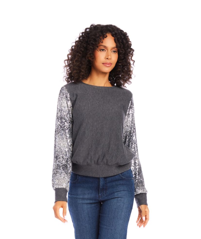 Sequin Sleeve Top