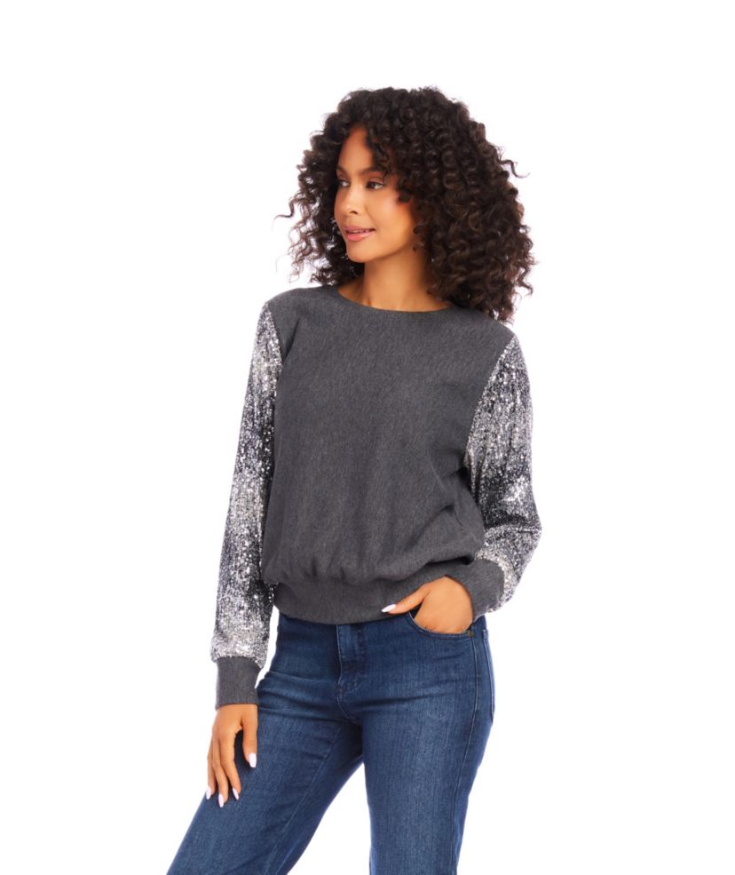 Sequin Sleeve Top