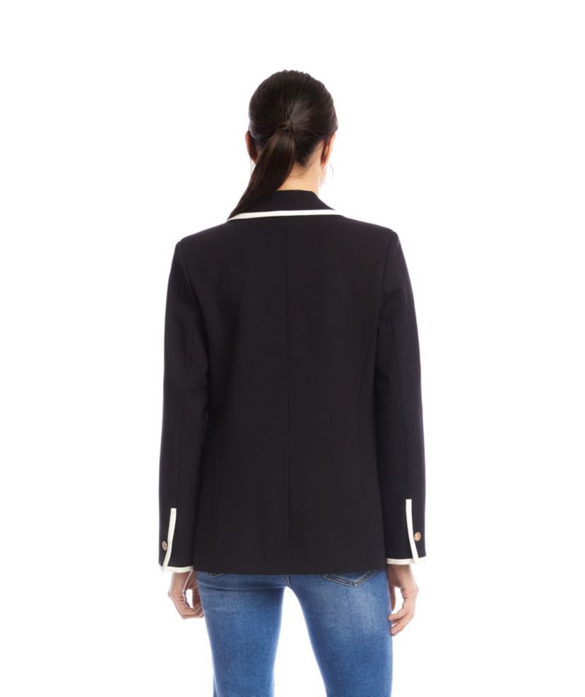 Contrast Ponte Knit Blazer