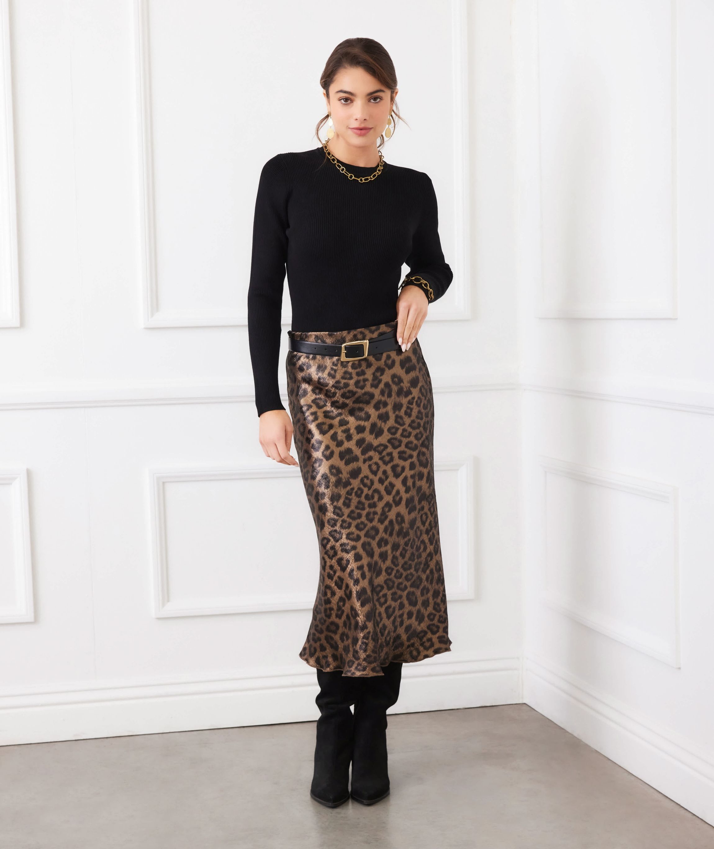 Bias Cut Midi Skirt