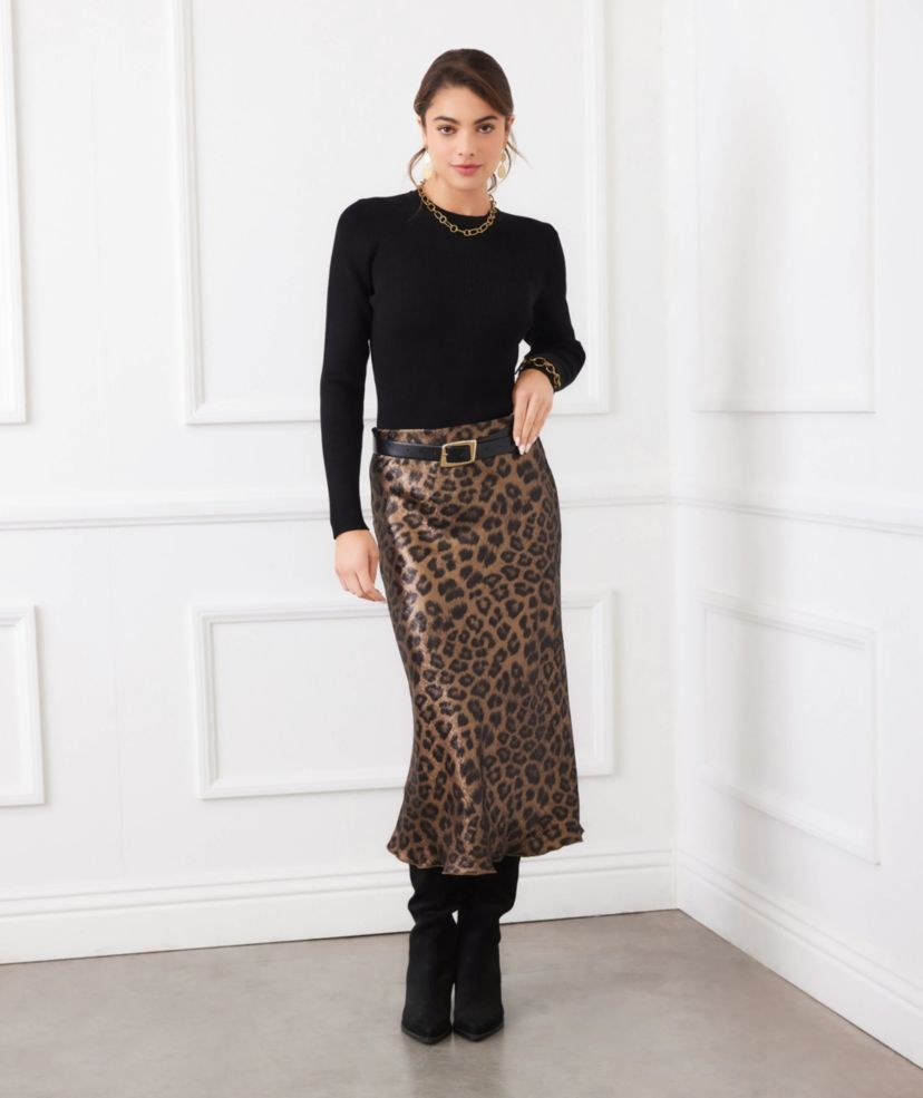 Bias Cut Midi Skirt