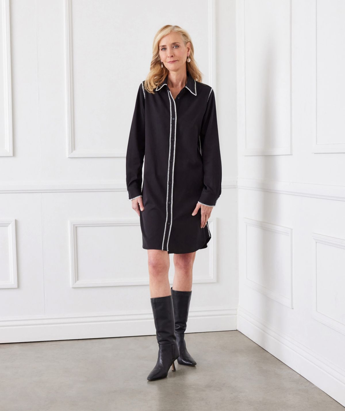 Edge Stitch Shirtdress
