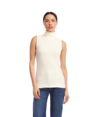 Karen Kane Women's Ribbed Turtleneck Tank Top, Small