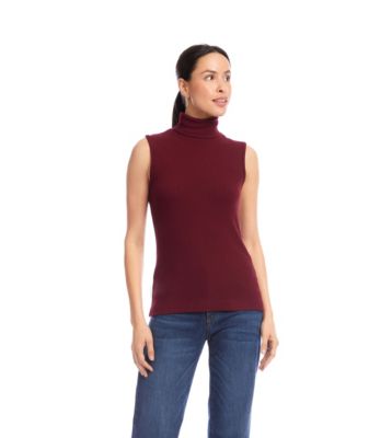 Karen Kane Women's Ribbed Turtleneck Tank Top