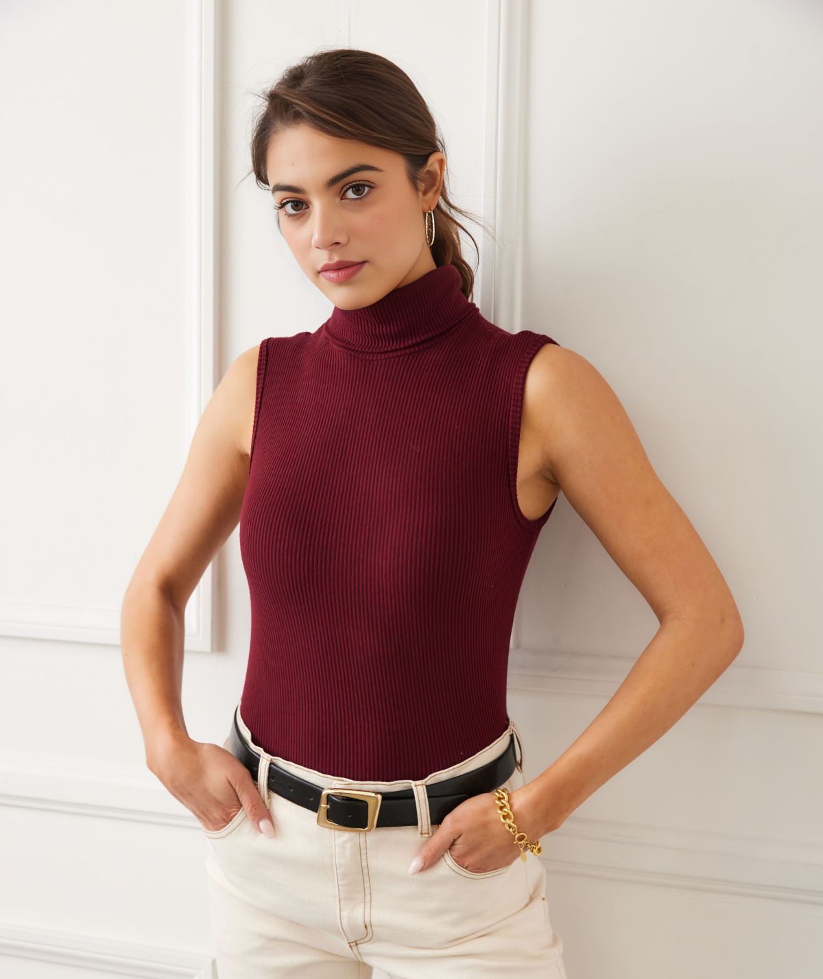 Ribbed Turtleneck Tank