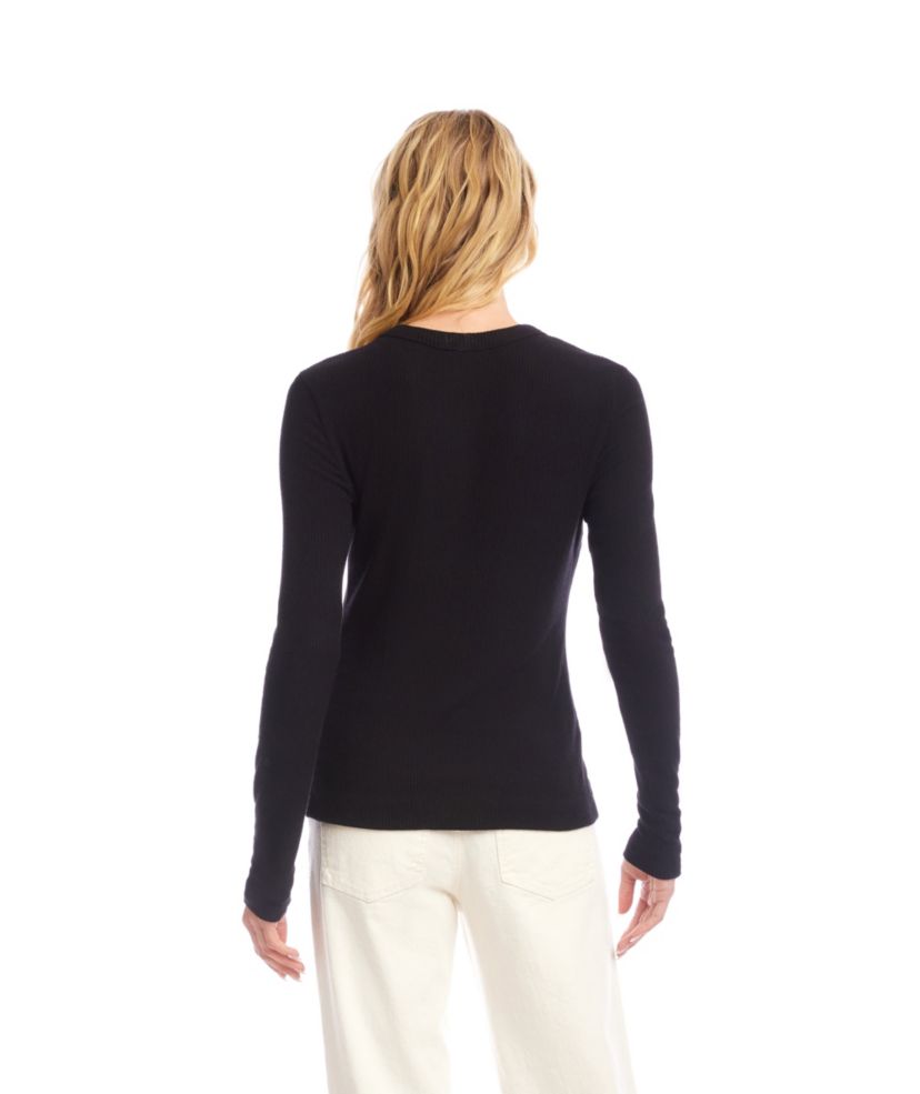 Long Sleeve Ribbed Crewneck Top