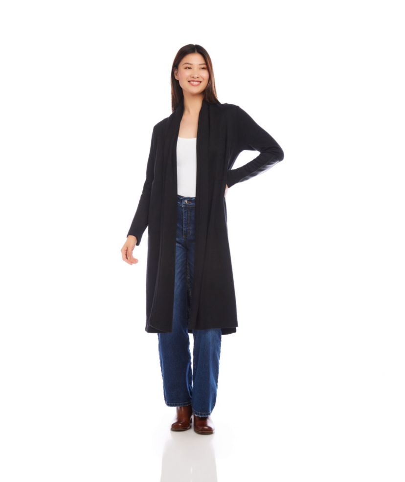 Faux Leather Patch Duster