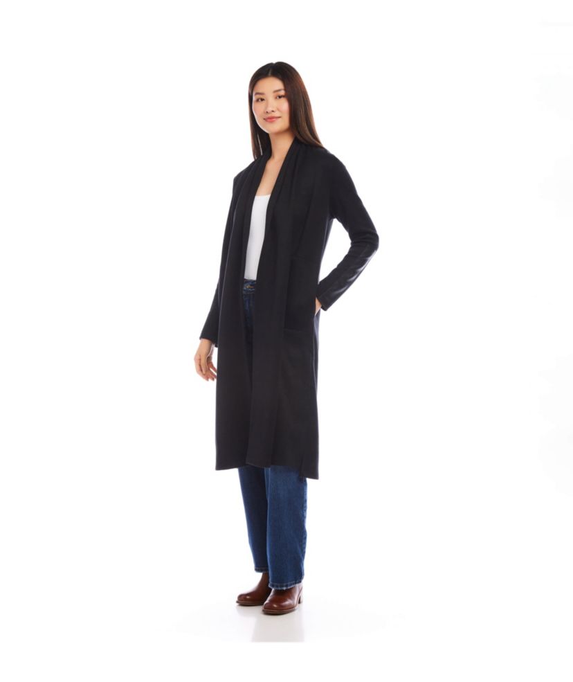 Faux Leather Patch Duster