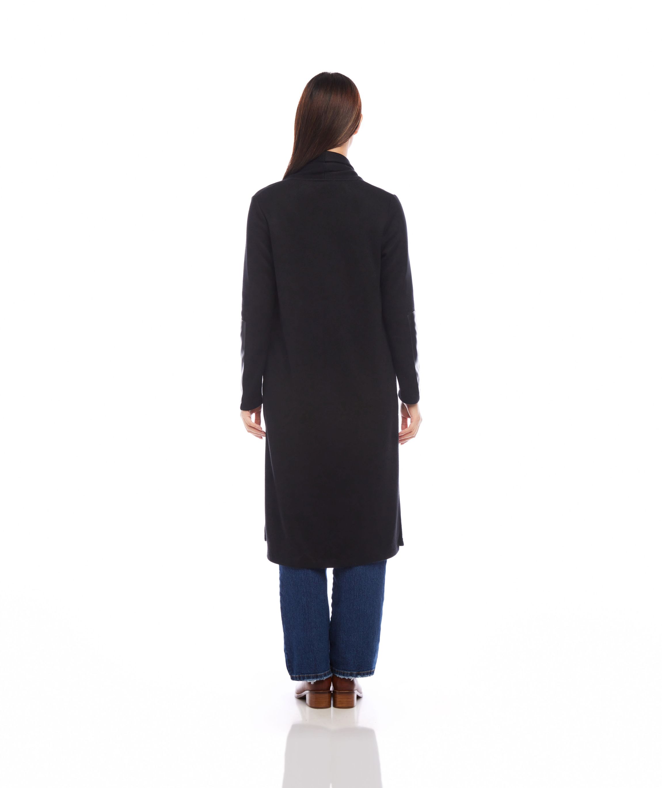 Faux Leather Patch Duster