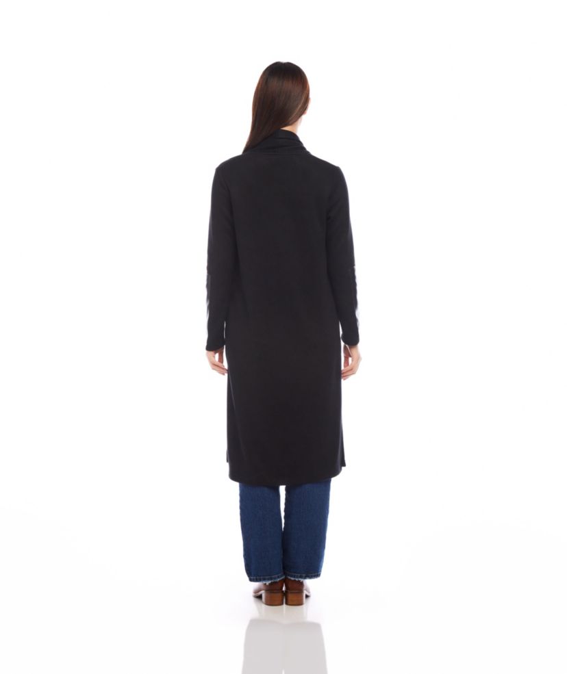 Faux Leather Patch Duster