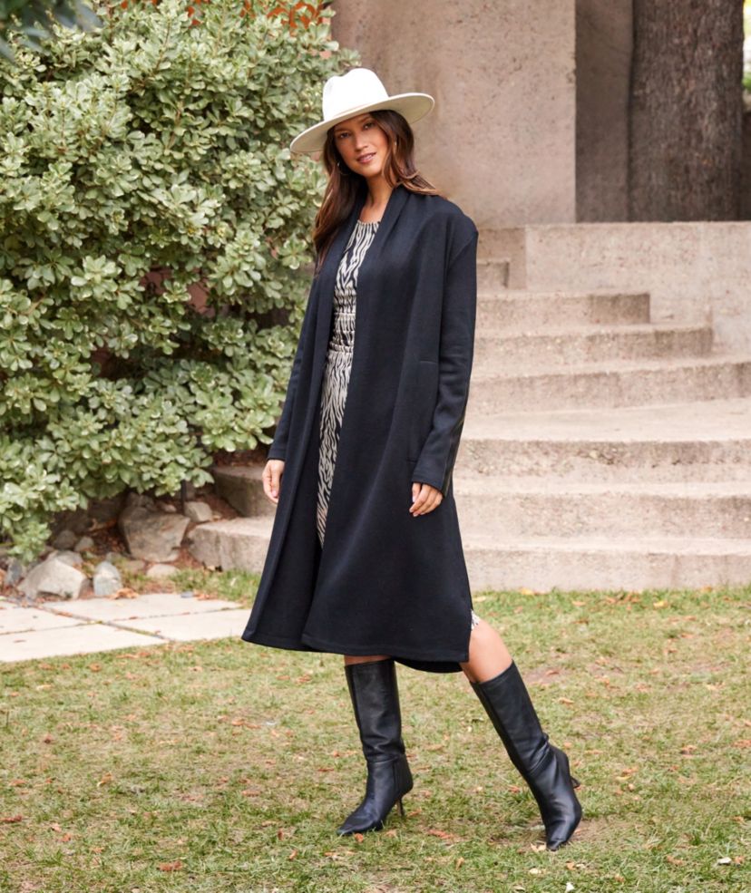 Faux Leather Patch Duster