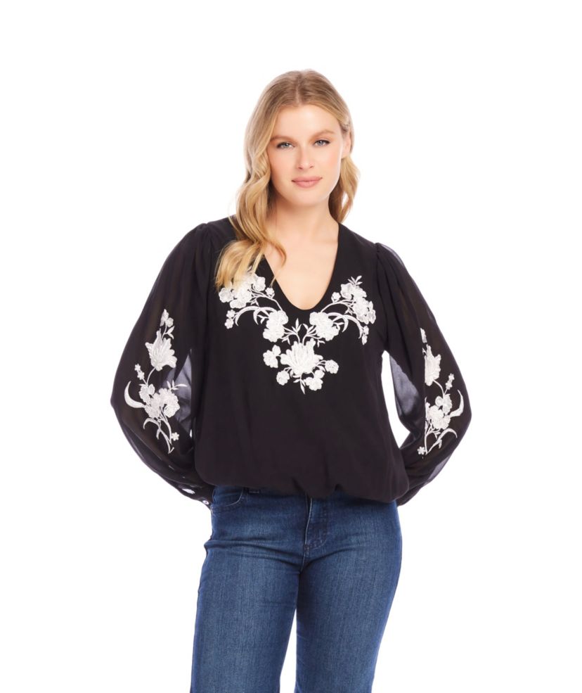 Embellished Blouson Top