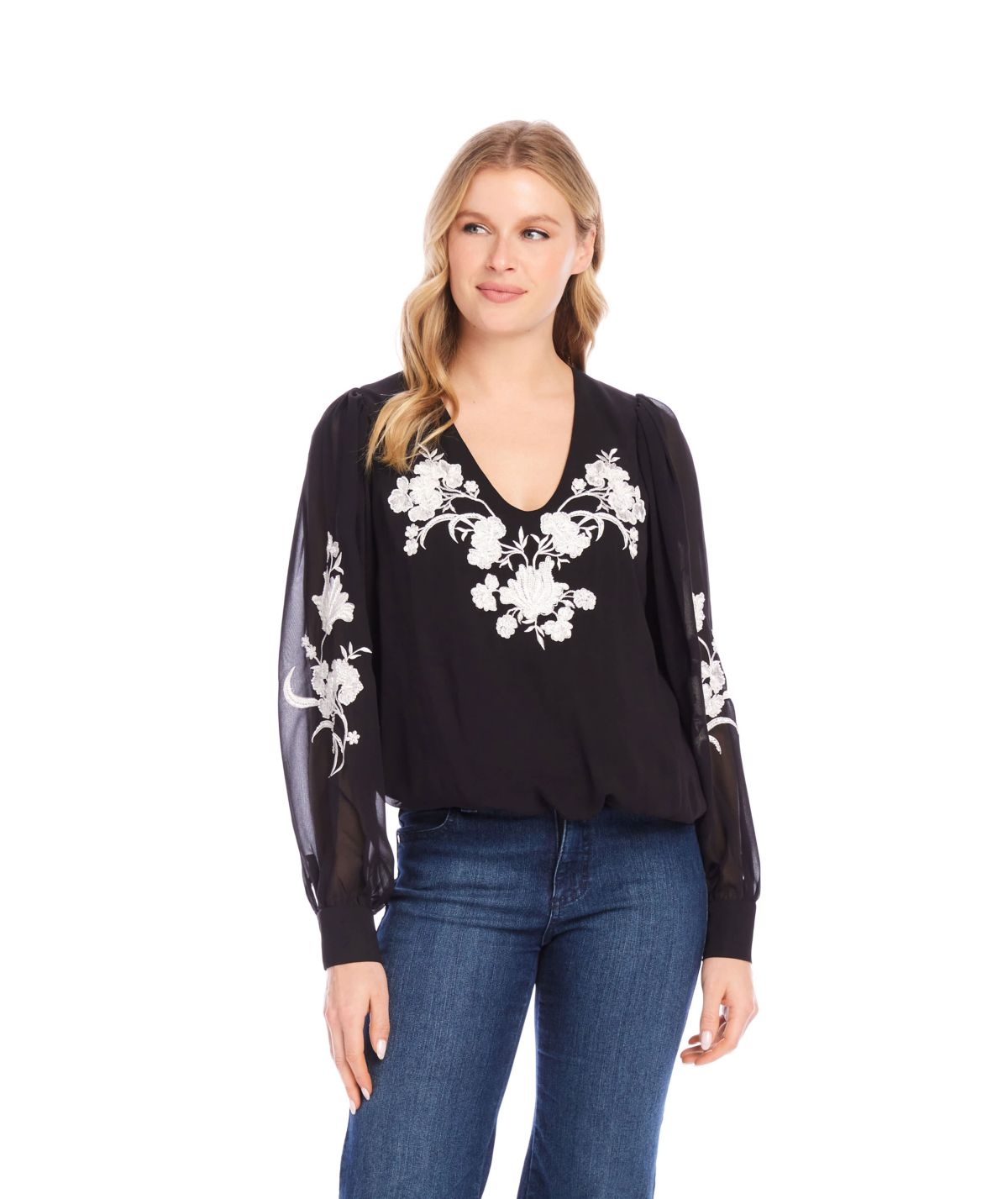 Embellished Blouson Top
