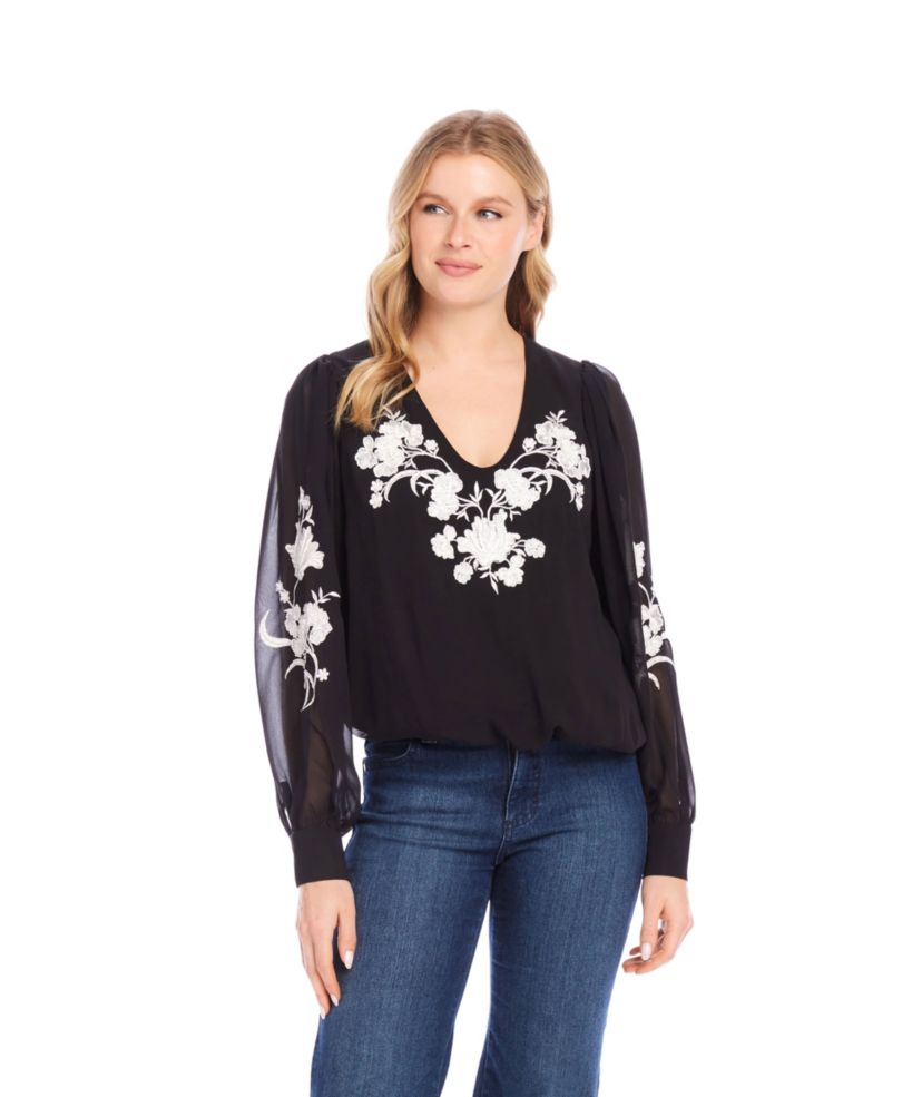 Embellished Blouson Top