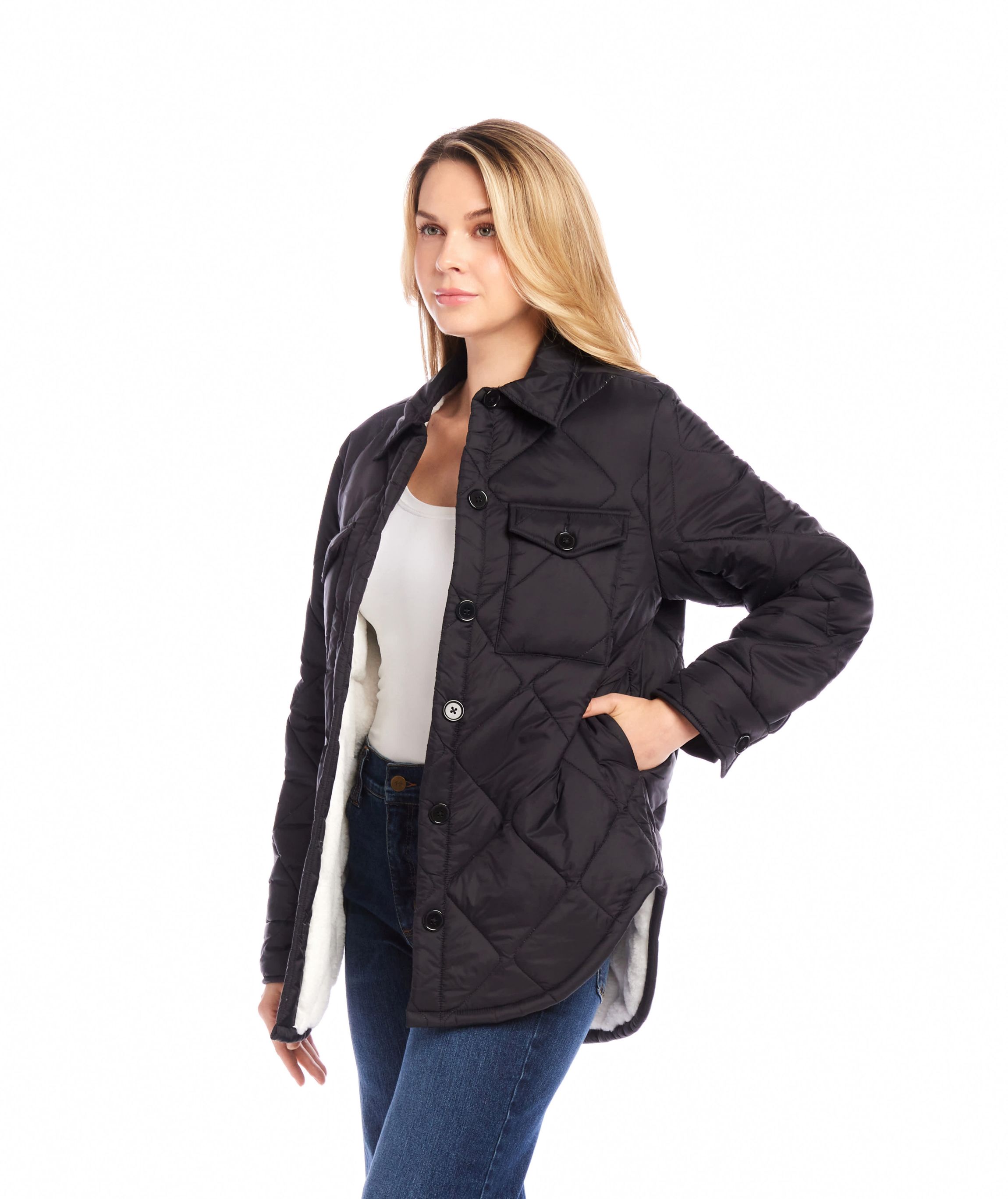 Faux Fur Quilted Jacket
