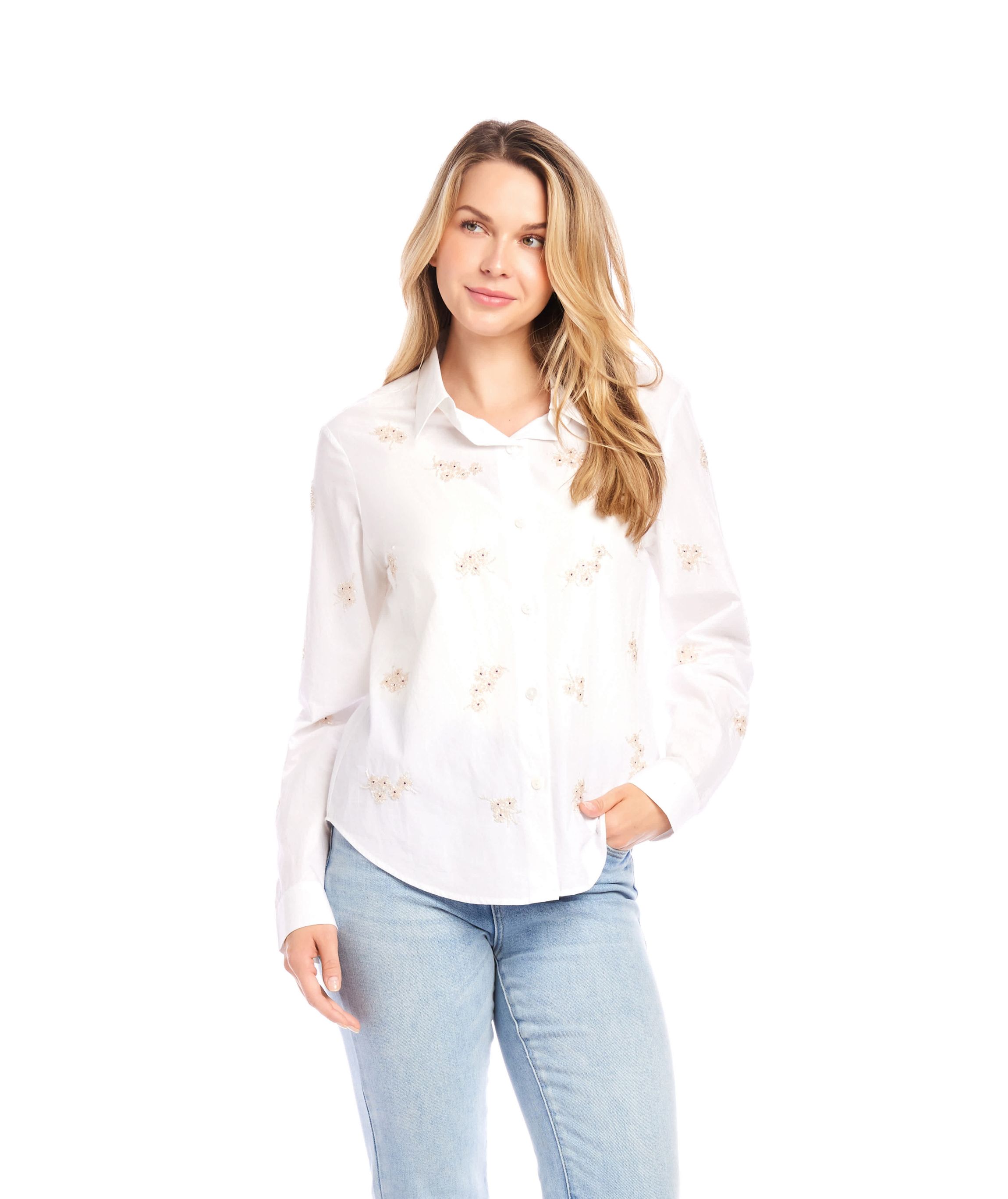 Embellished Button Up Shirt