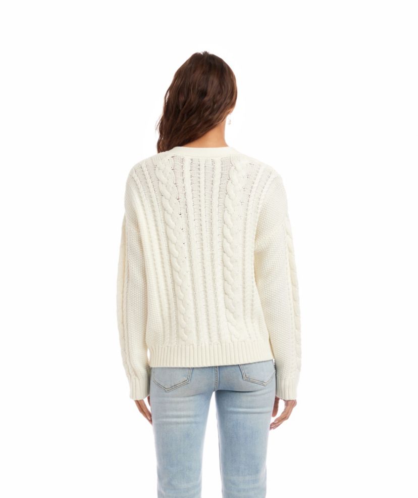 Cable Knit Cardigan Sweater