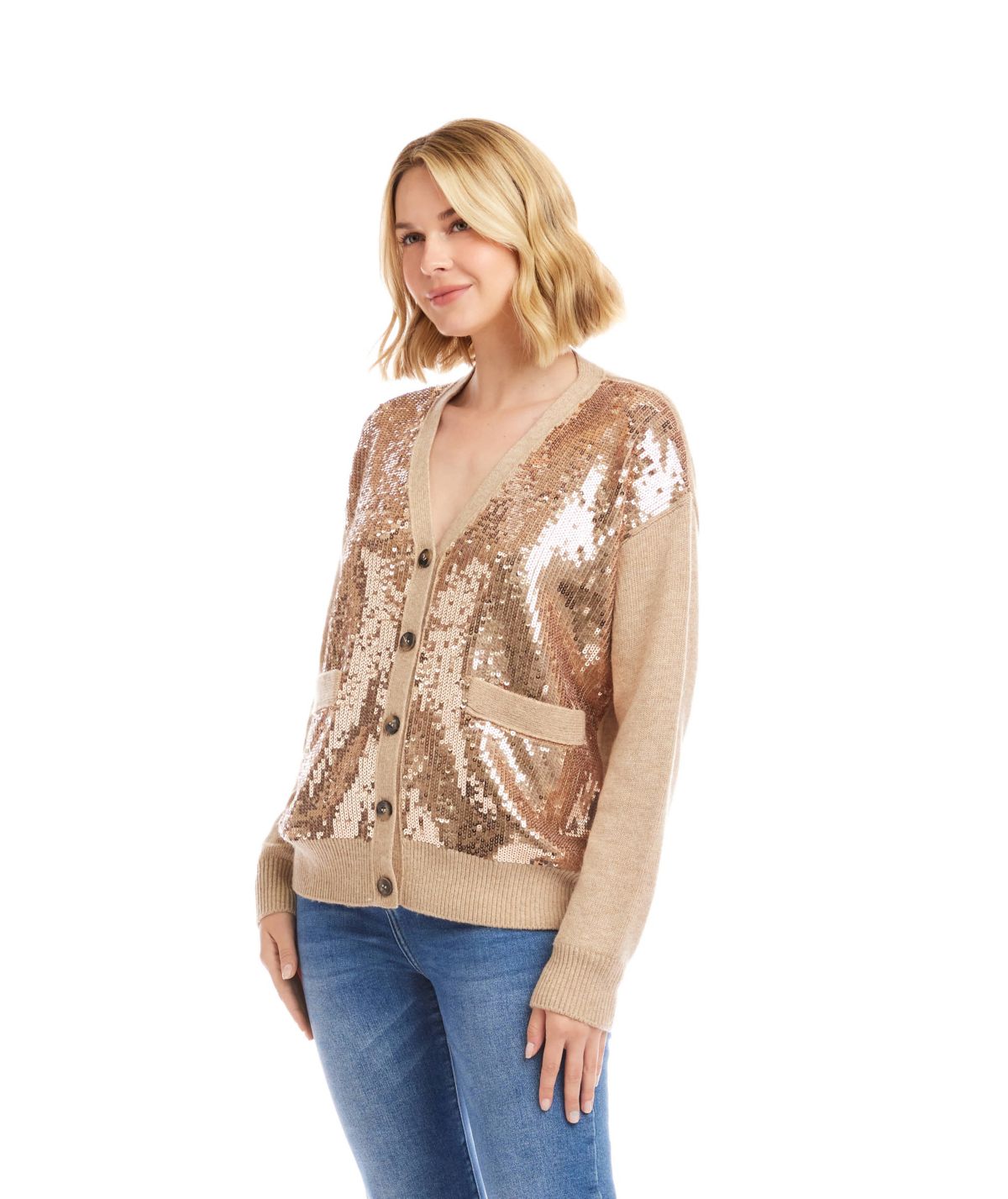 Rhinestone Embroidered Flower Sweater