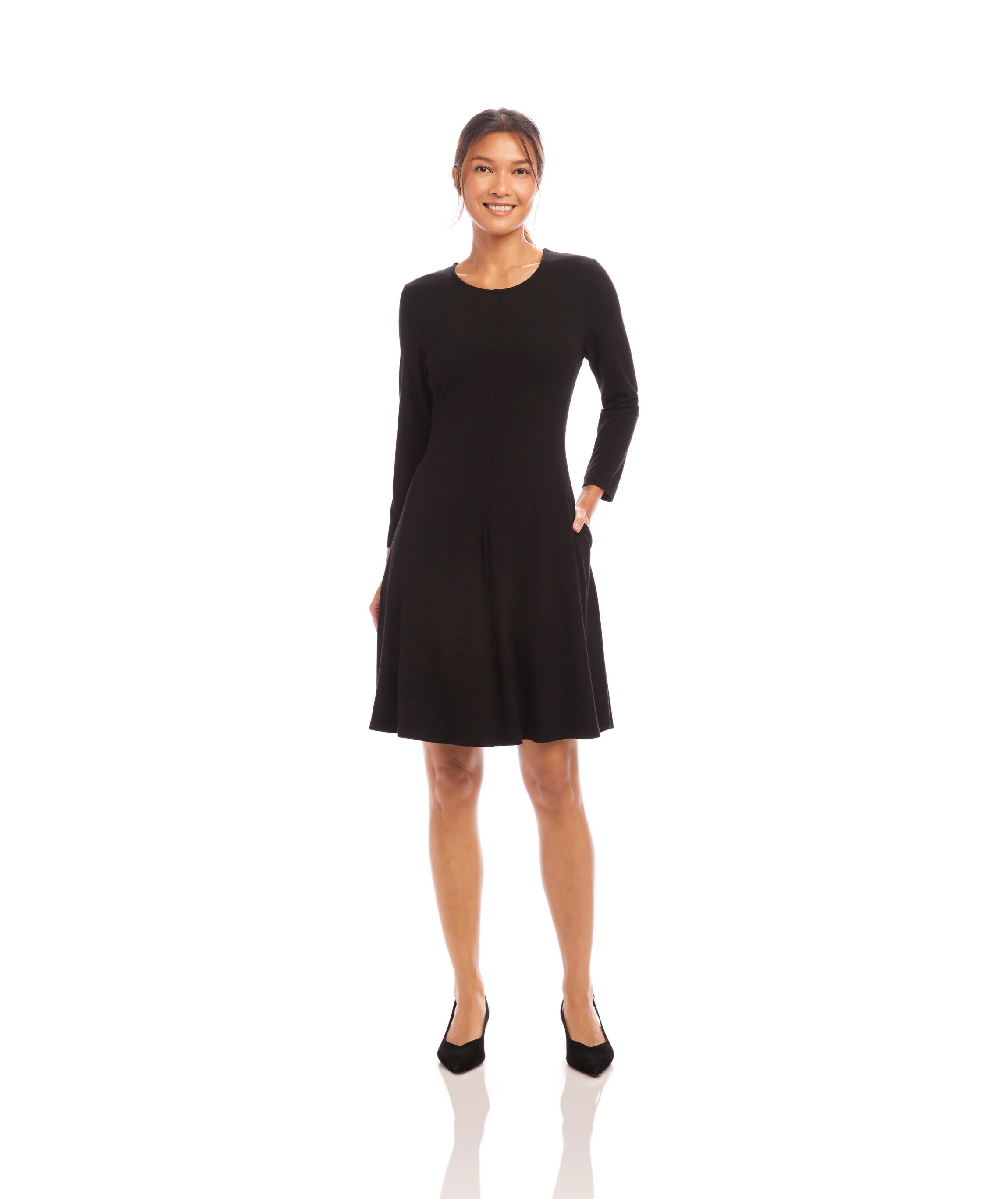 3/4 Sleeve Fit & Flare Dress