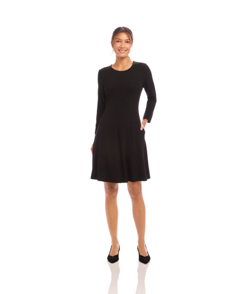 3/4 Sleeve Fit & Flare Dress