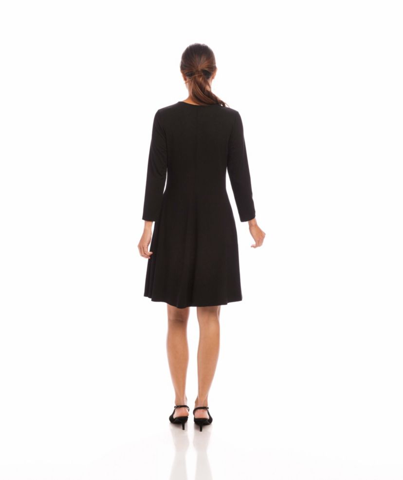 3/4 Sleeve Fit & Flare Dress