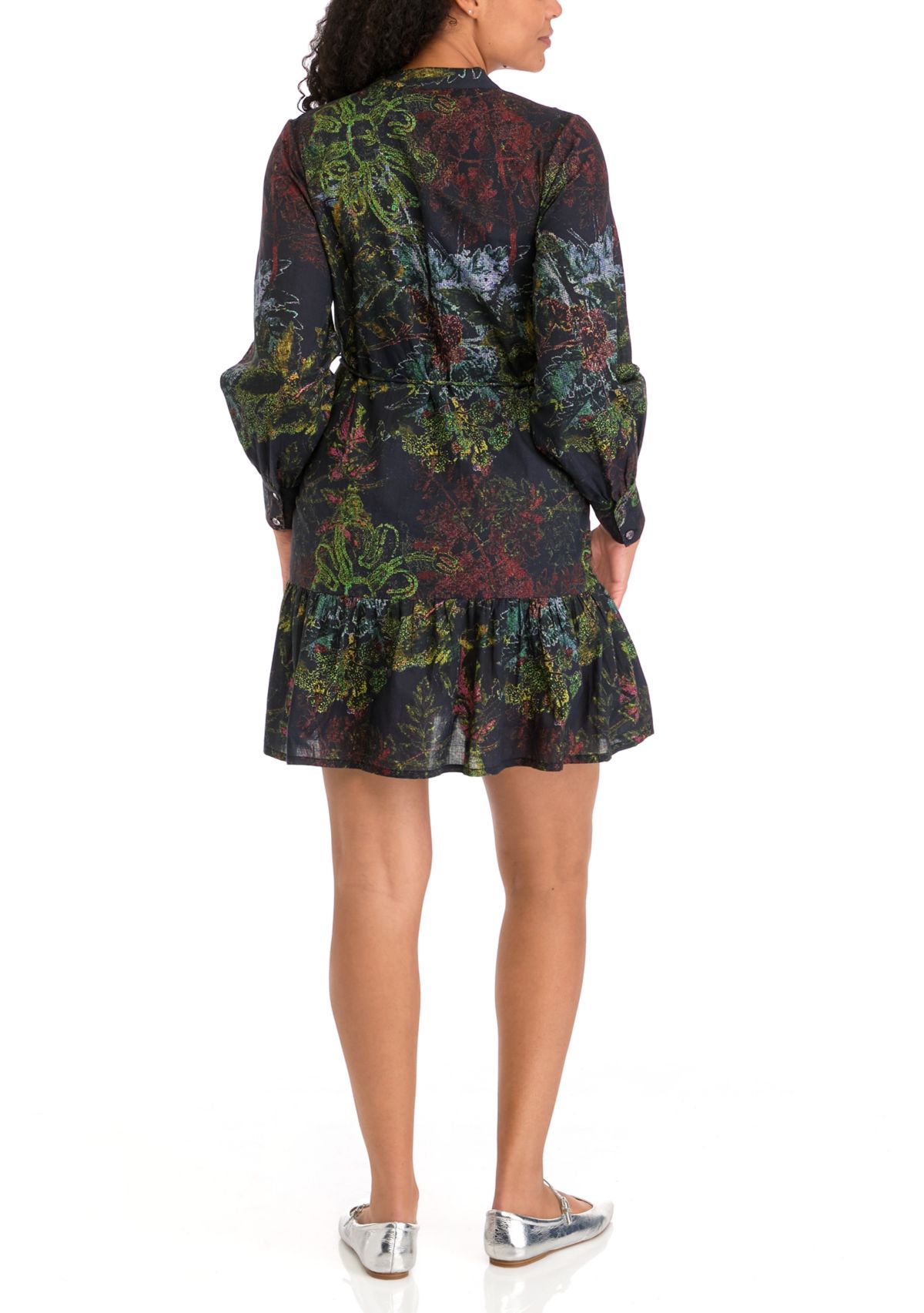 Womens Ines Long Sleeve Short Dress