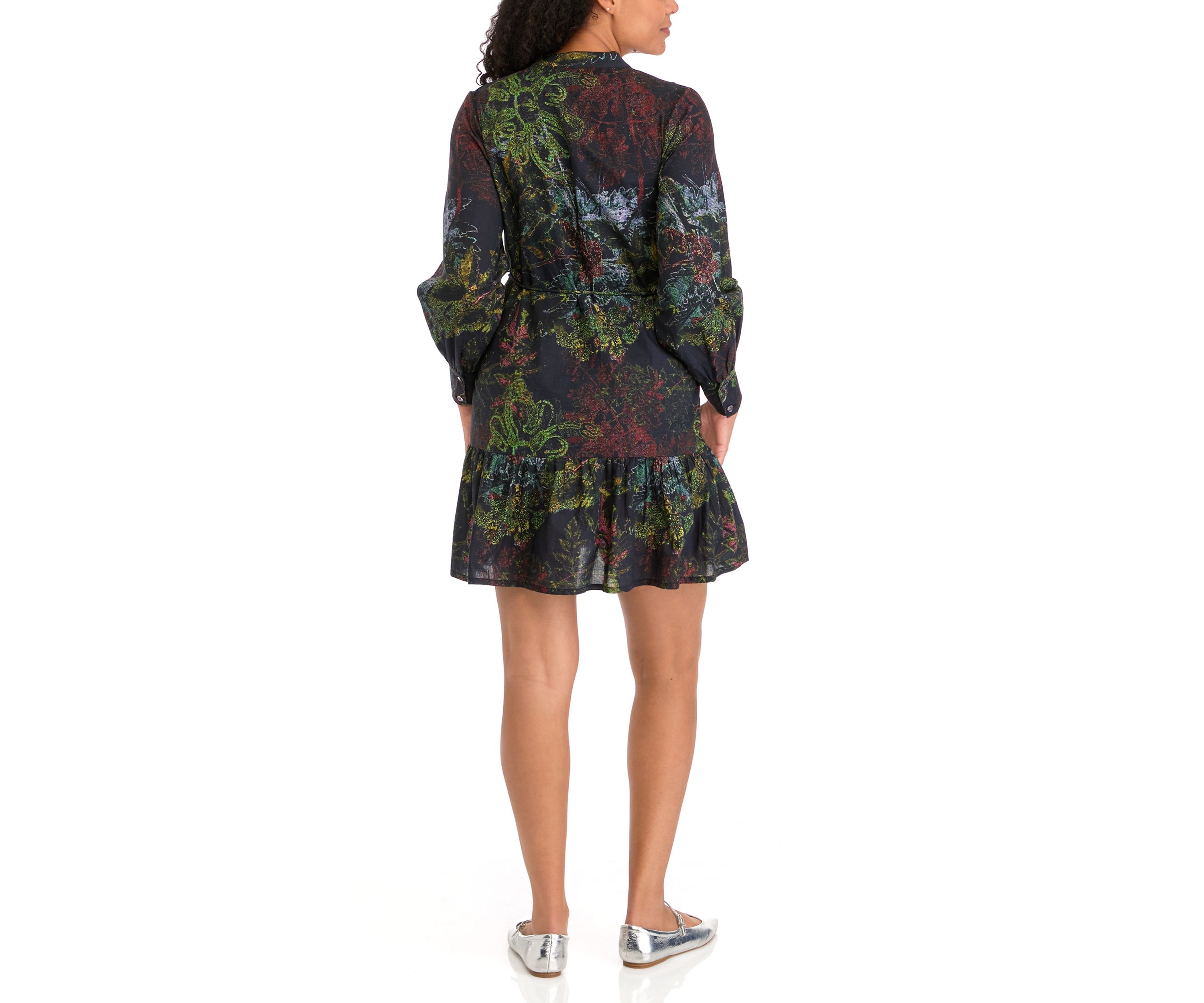 Womens Ines Long Sleeve Short Dress