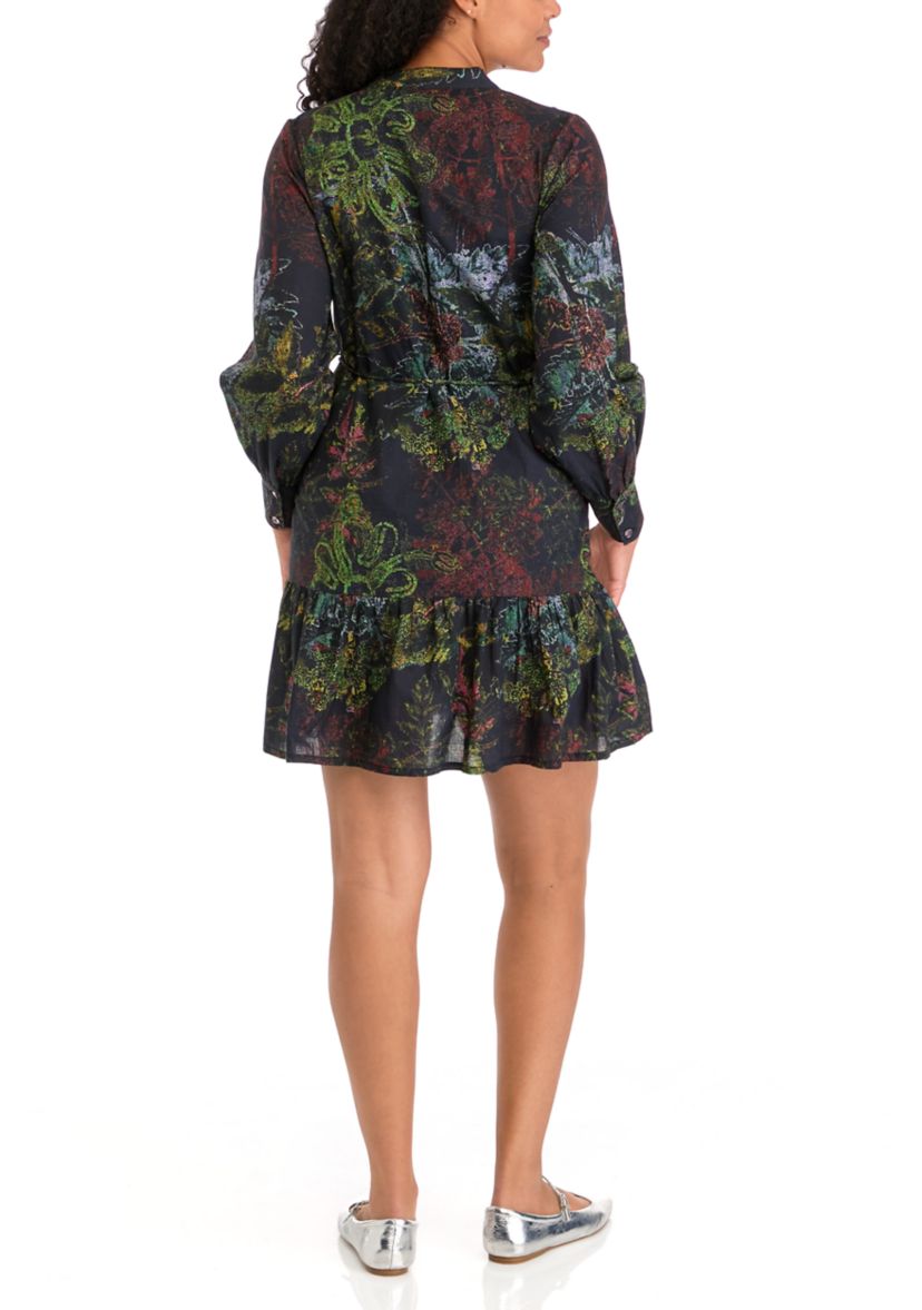 Womens Ines Long Sleeve Short Dress
