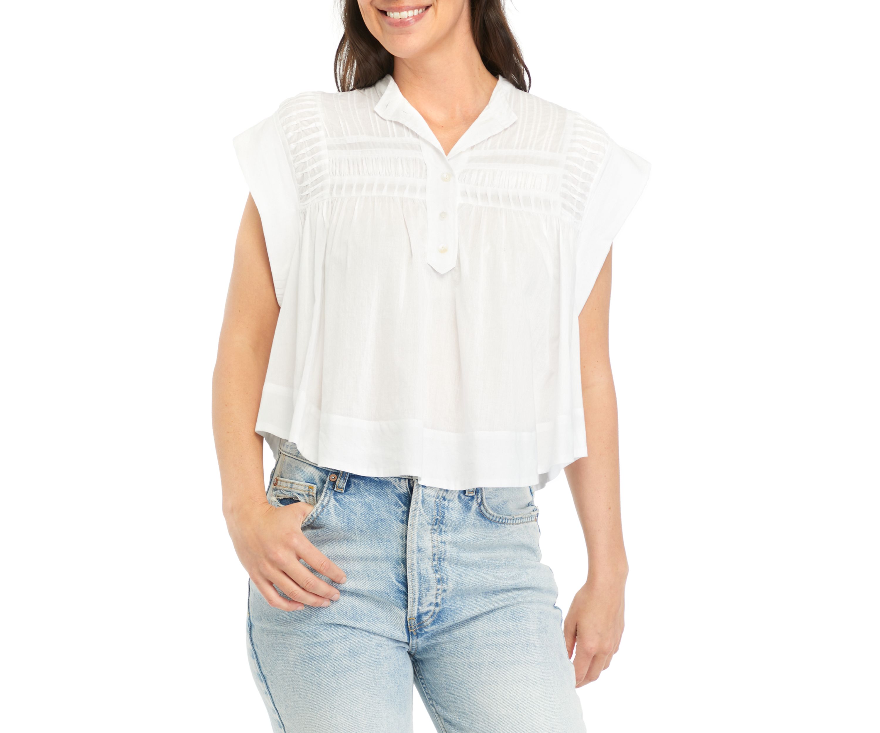 Womens Nini Pintuck Top