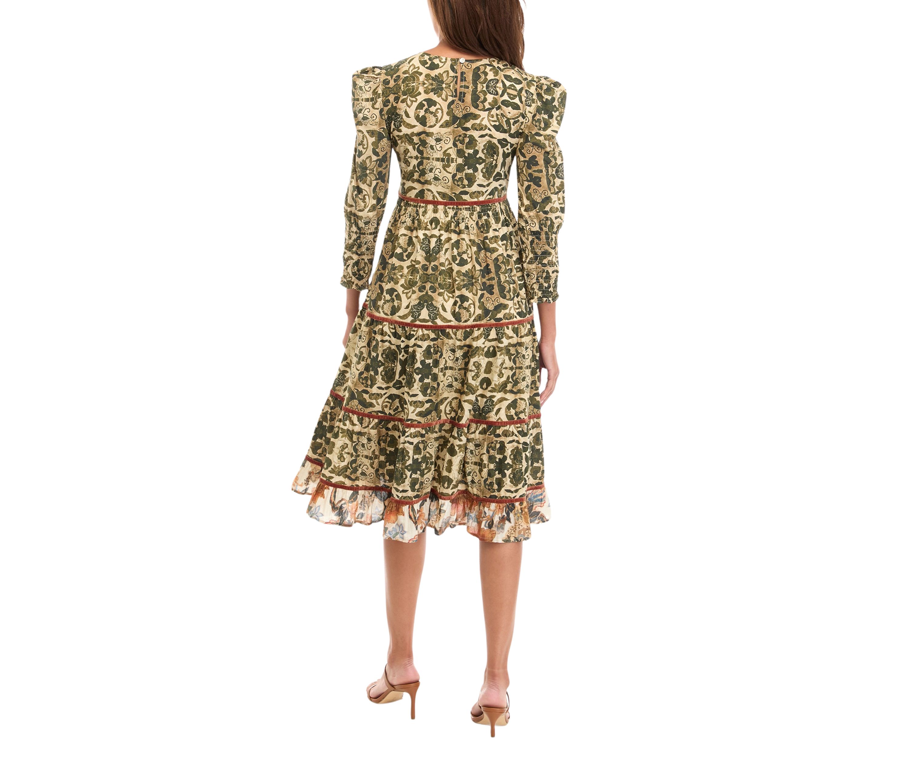 Womens Robin Printed Midi Dress