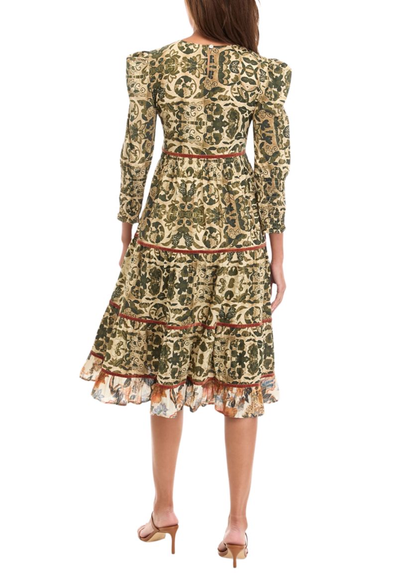 Womens Robin Printed Midi Dress