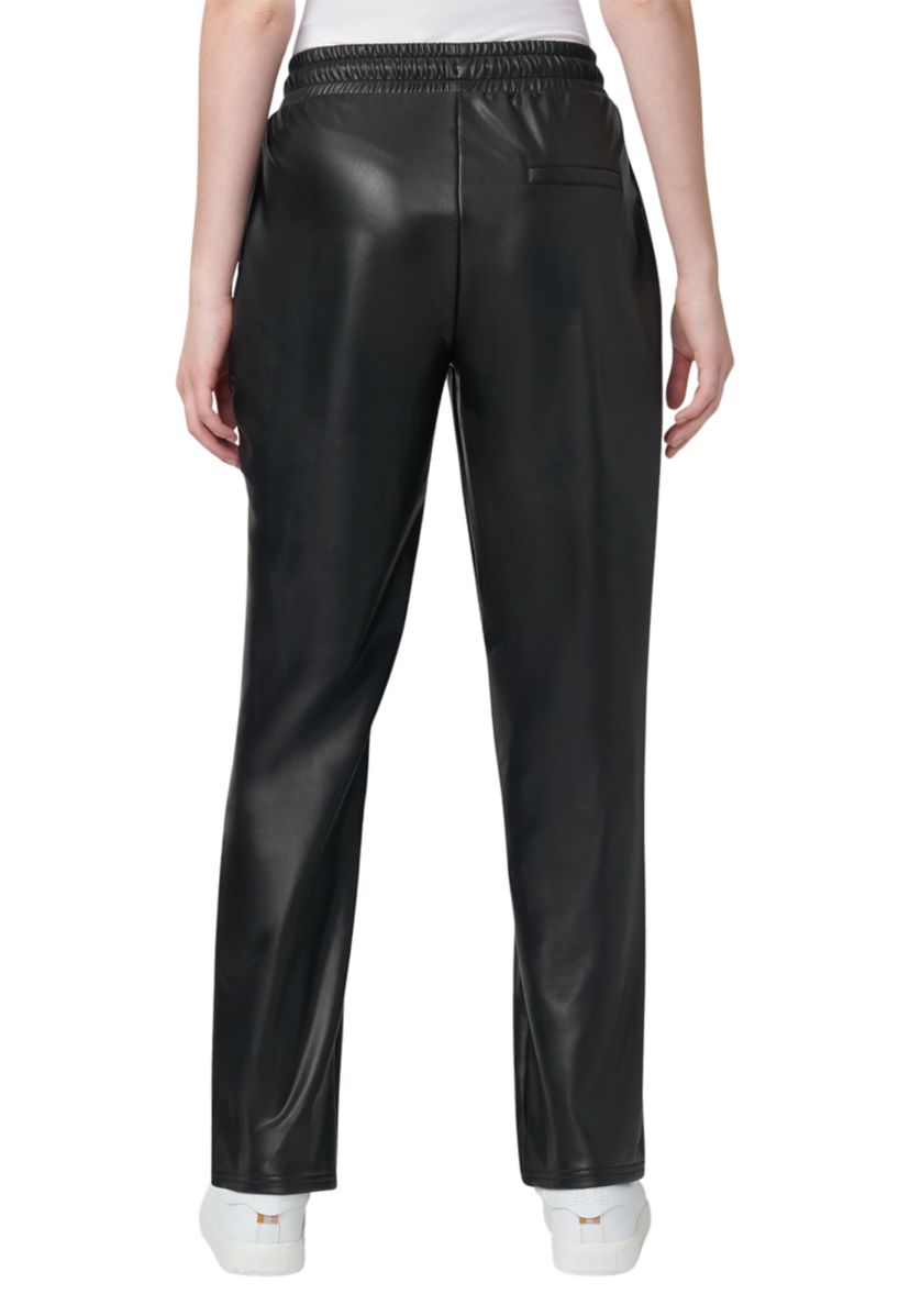 Womens High Rise Straight Leather Pants