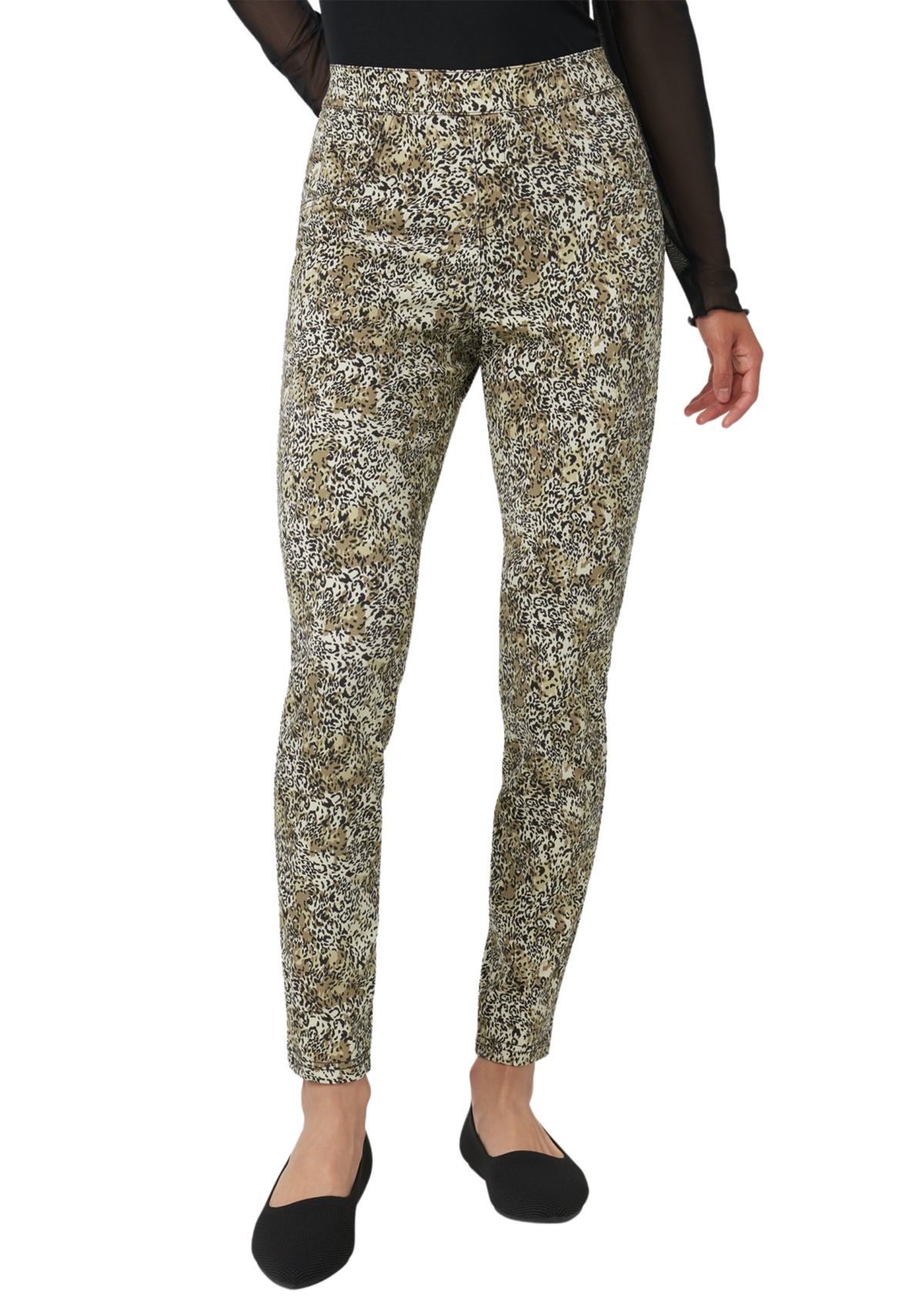 Womens Ditsy Animal Denim Leggings