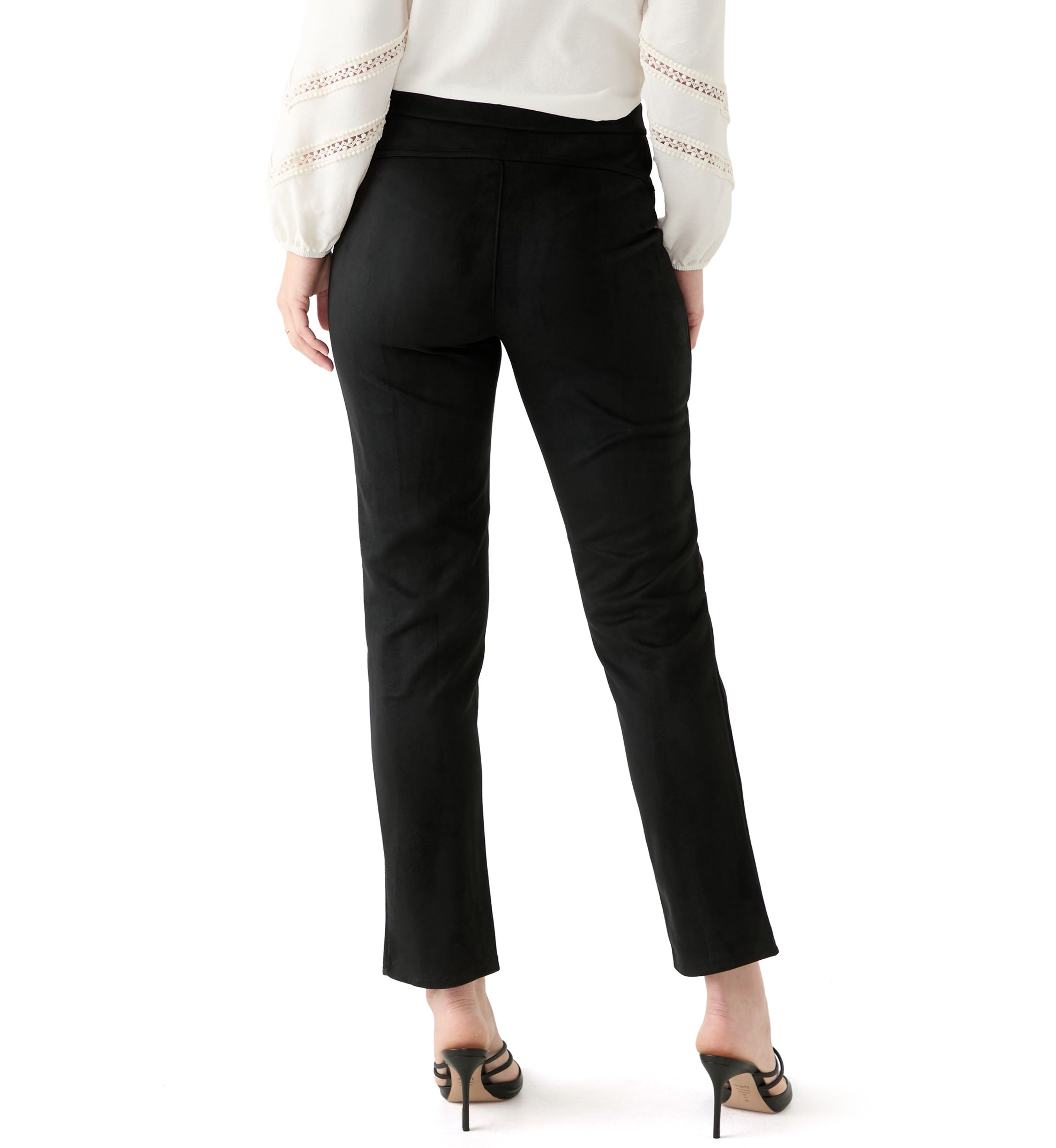 Womens High Rise Suede Straight Leg Leggings