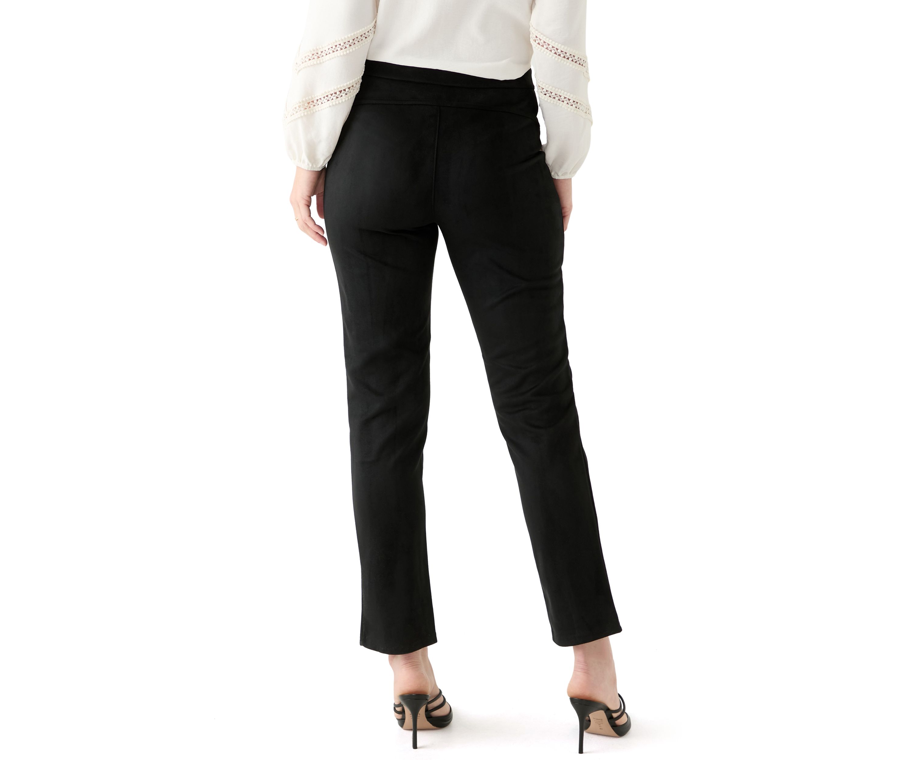 Womens High Rise Suede Straight Leg Leggings