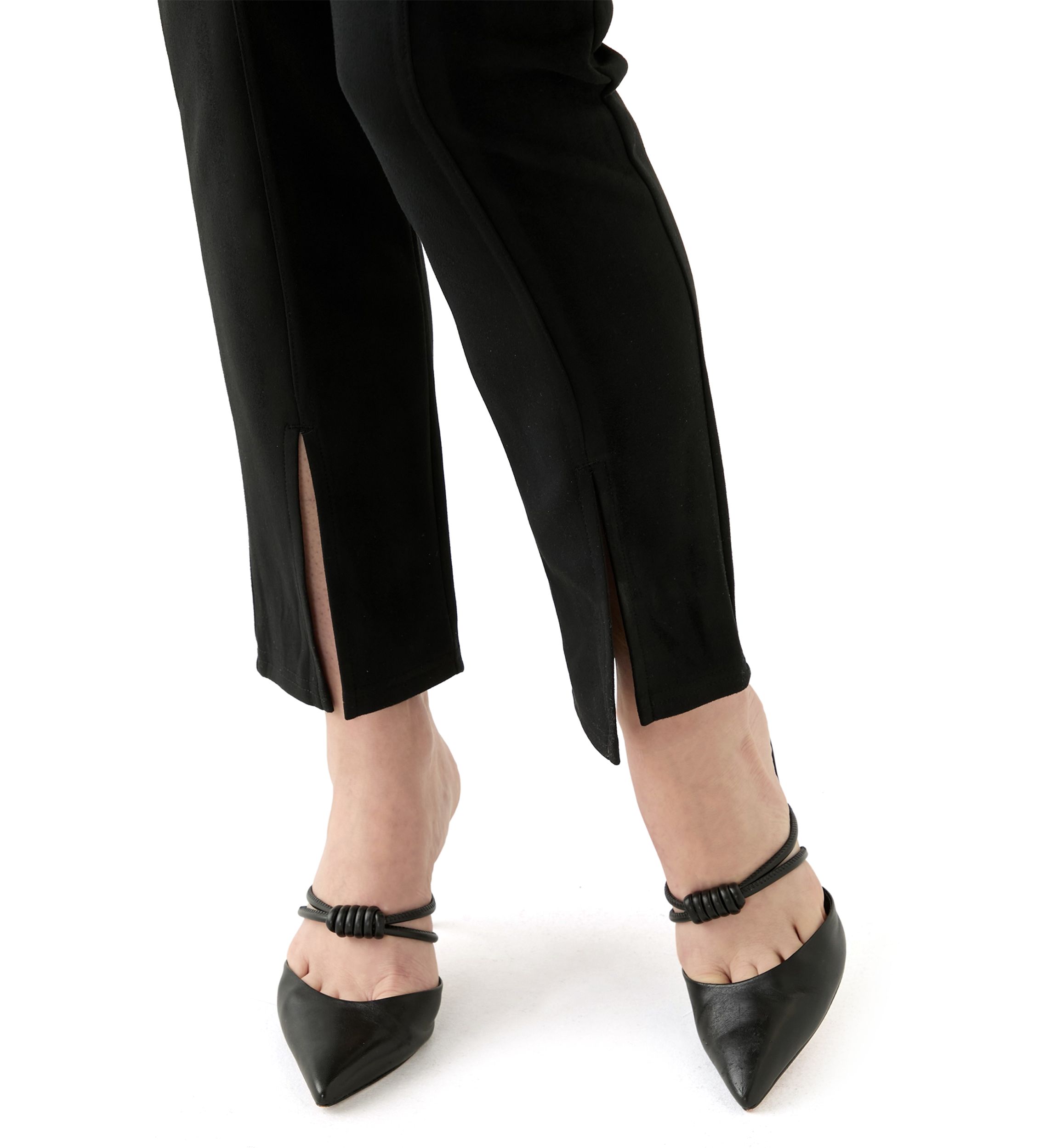 Womens High Rise Suede Straight Leg Leggings