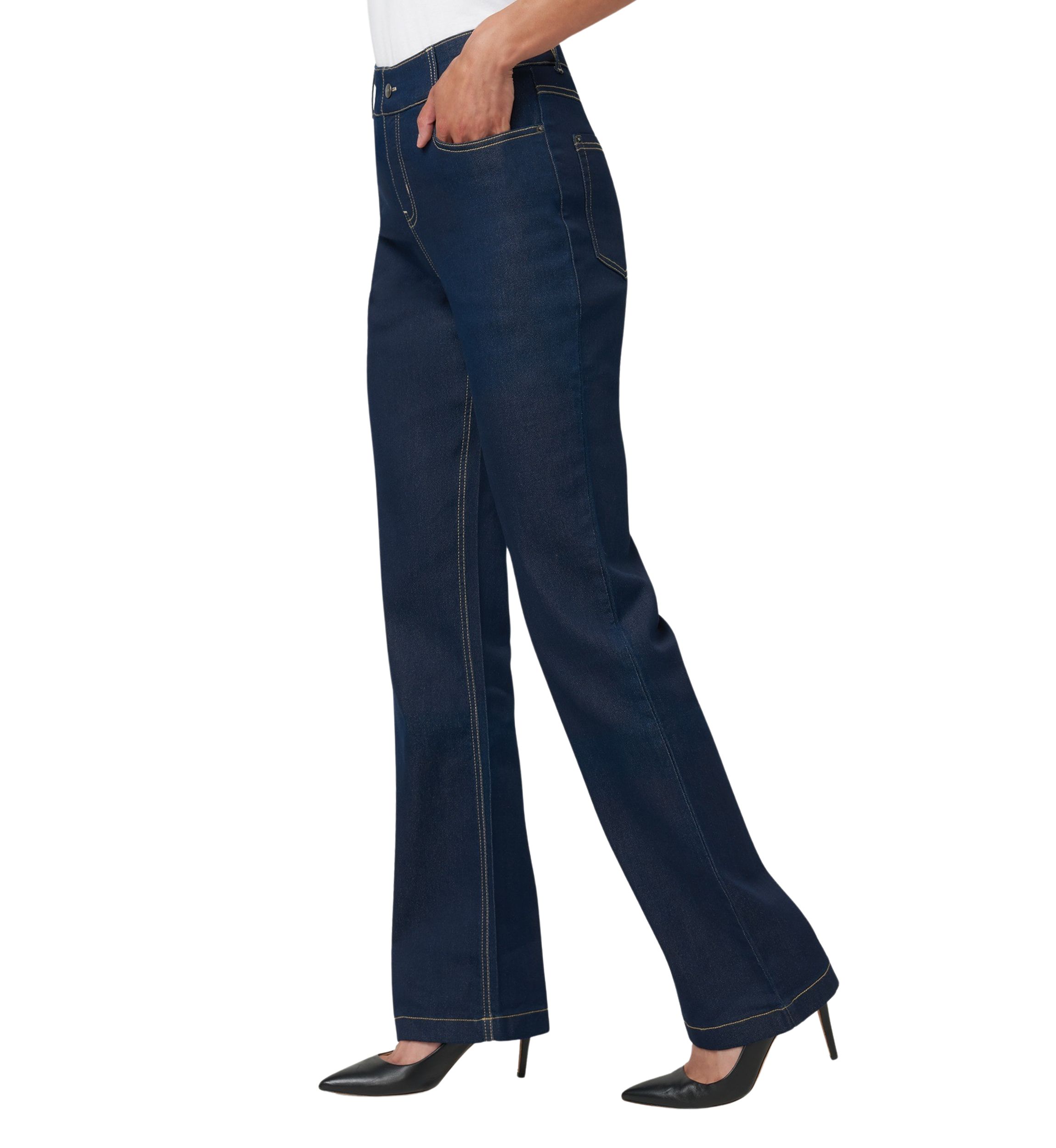 Womens High Rise Bootcut Denim Pants