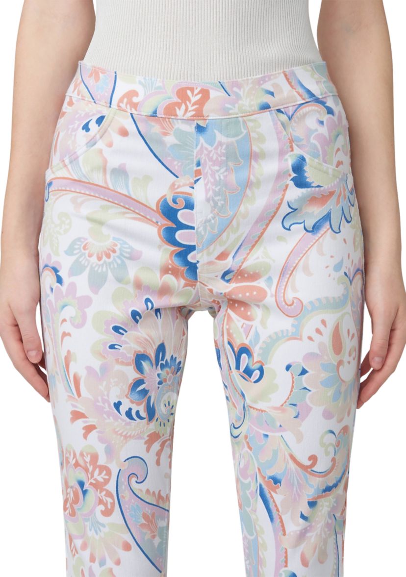 Womens Paisley Denim Capri Pants