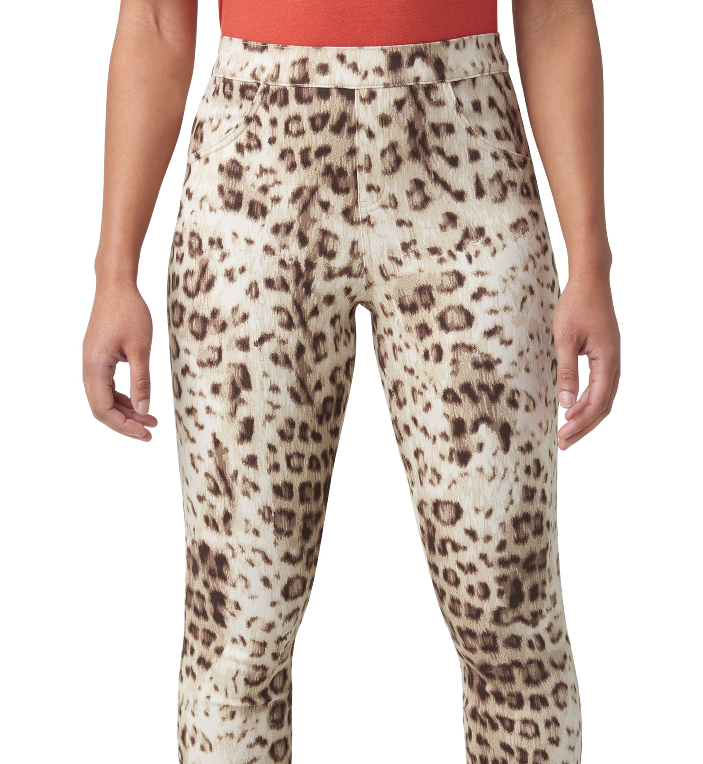 Womens Leopard Denim Capri Pants